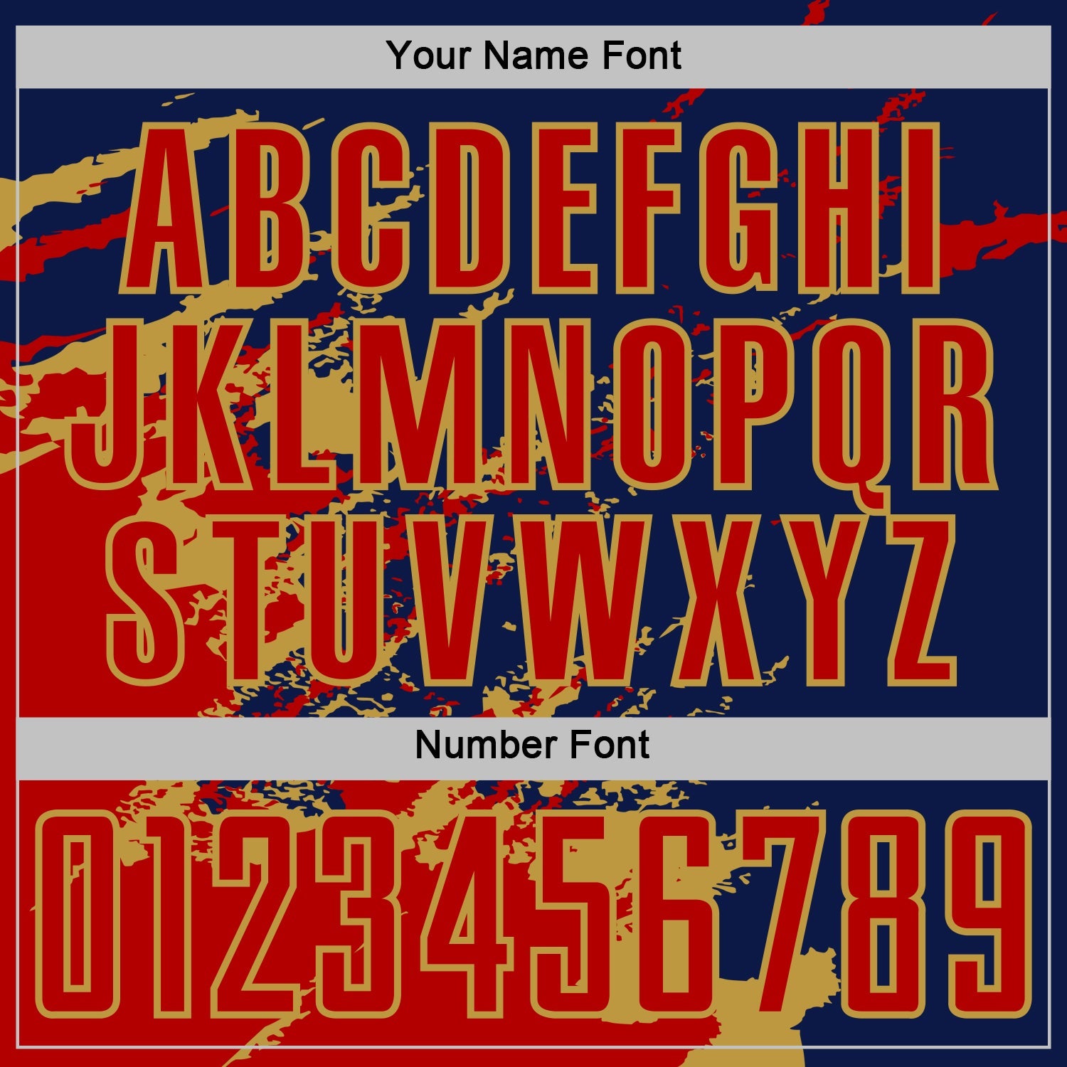 Custom Navy Red-Old Gold Abstract Fragment Art Splash Sports Sublimation Soccer Uniform Jersey view 6