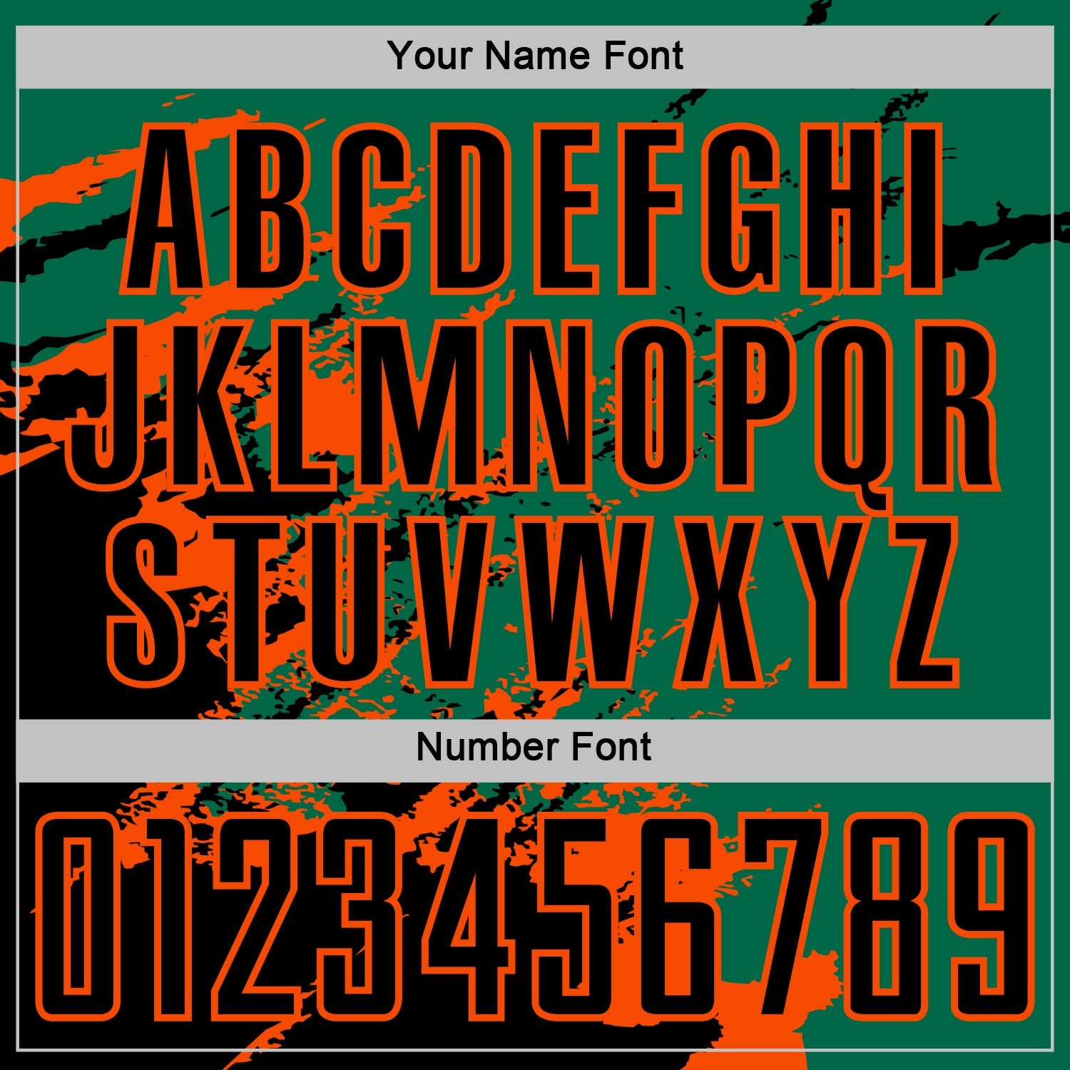 Custom Kelly Green Black-Orange Abstract Fragment Art Splash Sports Sublimation Soccer Uniform Jersey view 6