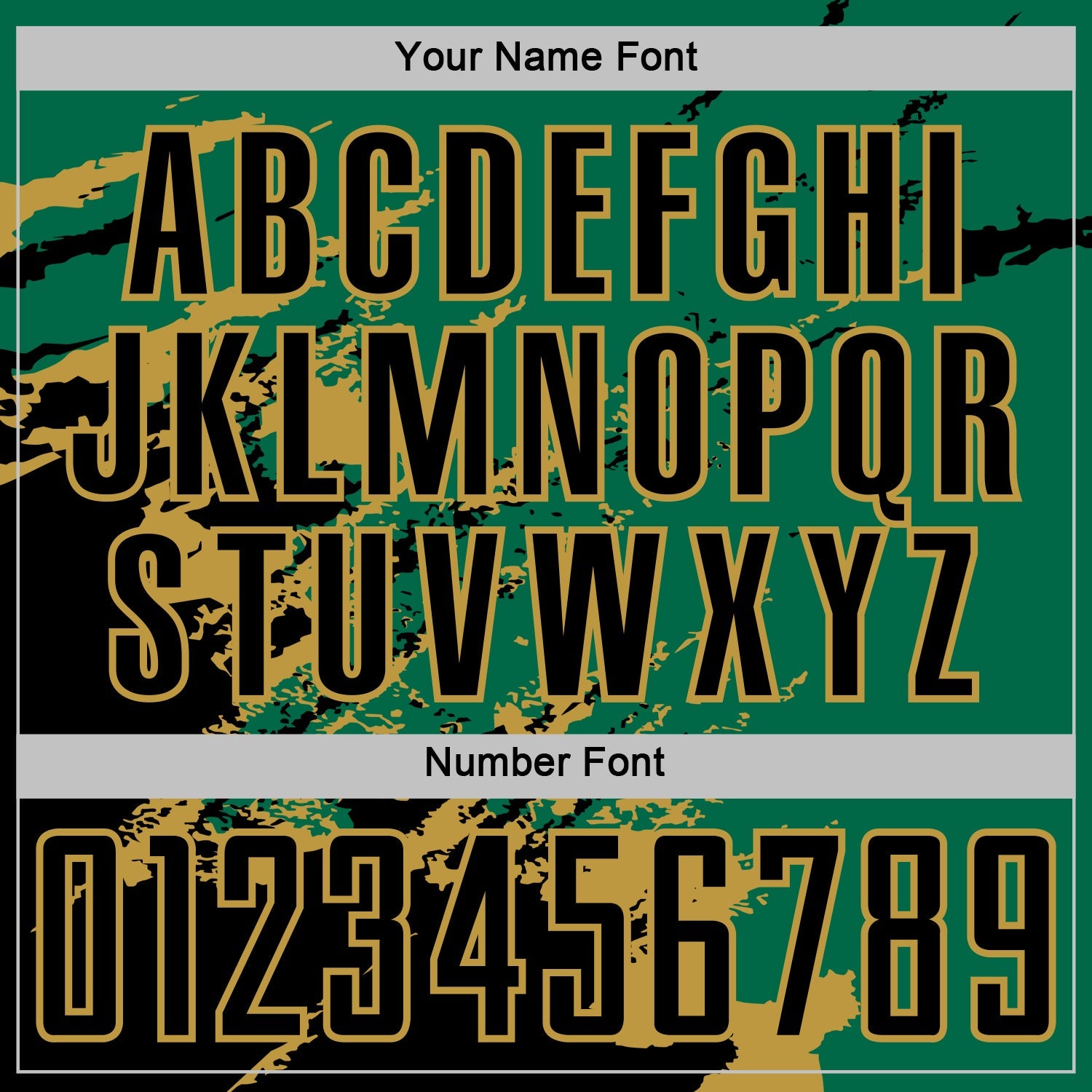 Custom Kelly Green Black-Old Gold Abstract Fragment Art Splash Sports Sublimation Soccer Uniform Jersey view 6