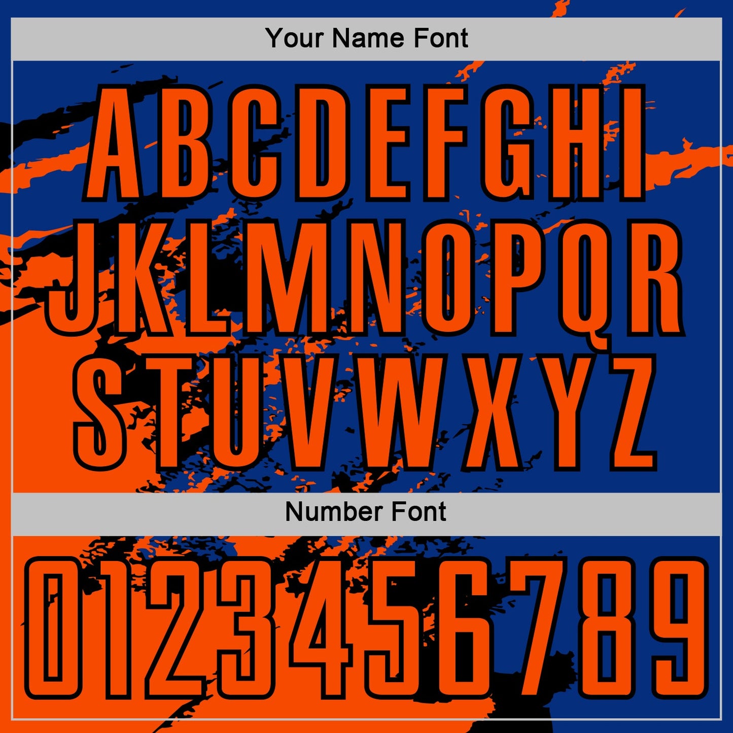 Custom Royal Orange-Black Abstract Fragment Art Splash Sports Sublimation Soccer Uniform Jersey view 6
