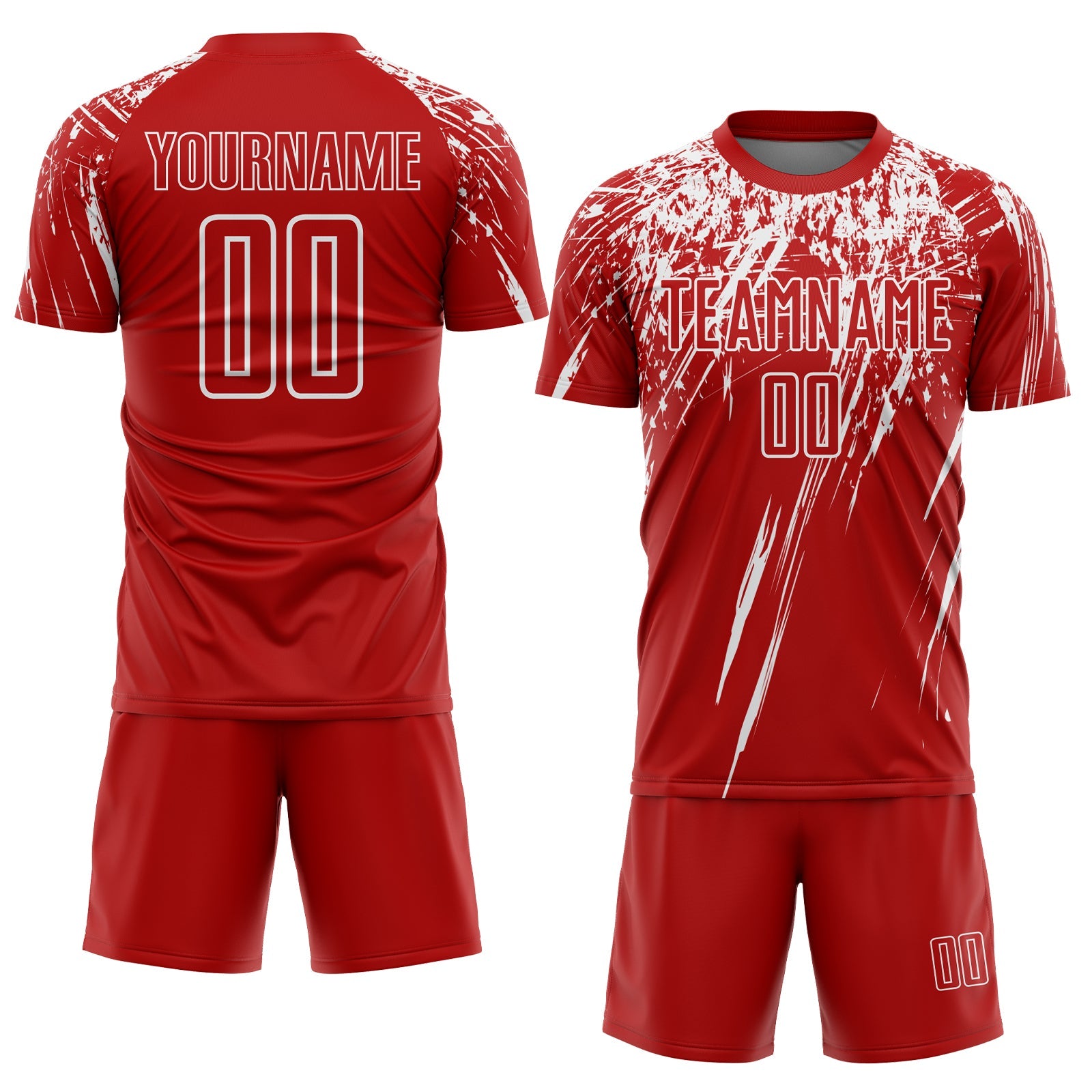 Custom Red White Splash Sports Sublimation Soccer Uniform Jersey view 2