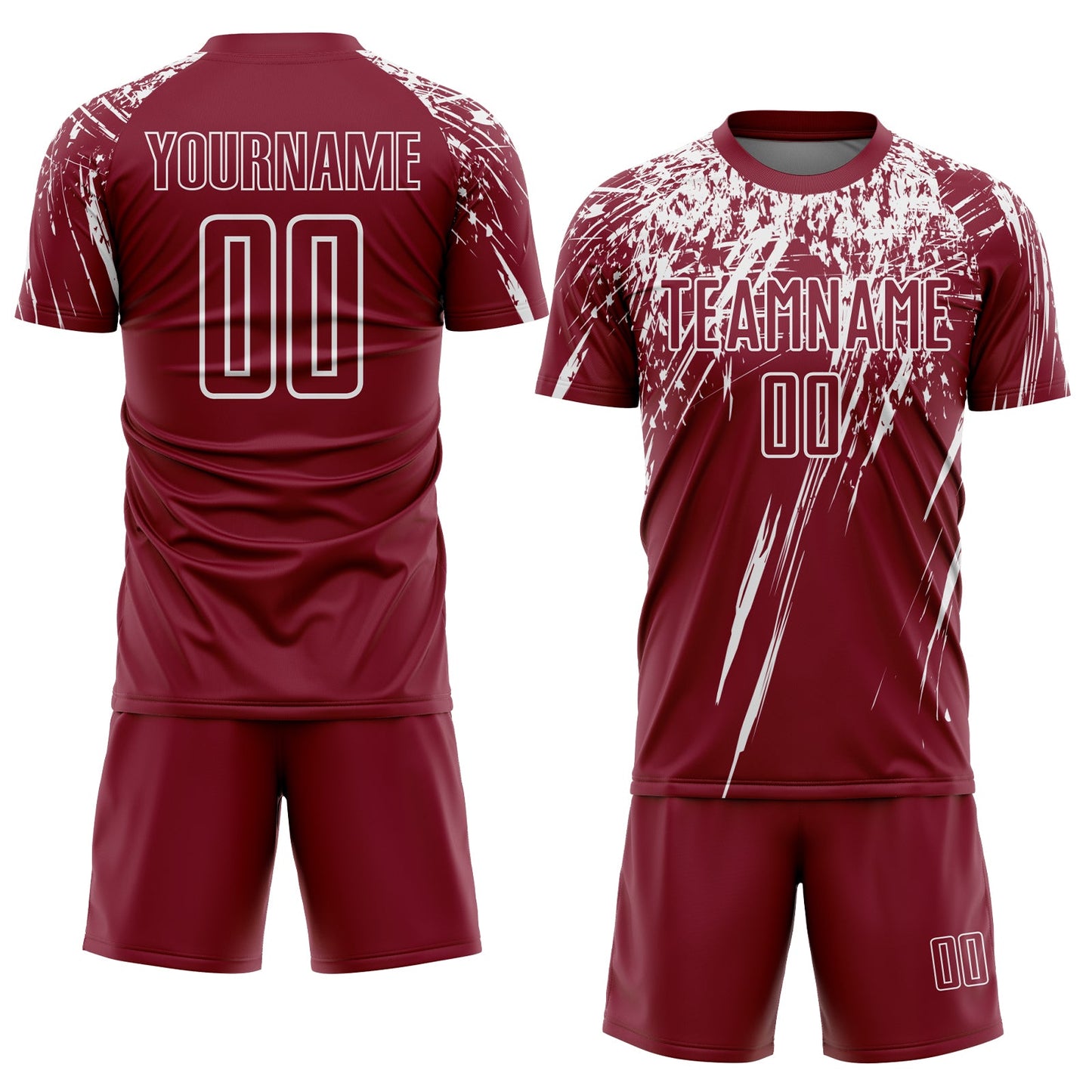 Custom Crimson White Splash Sports Sublimation Soccer Uniform Jersey view 2
