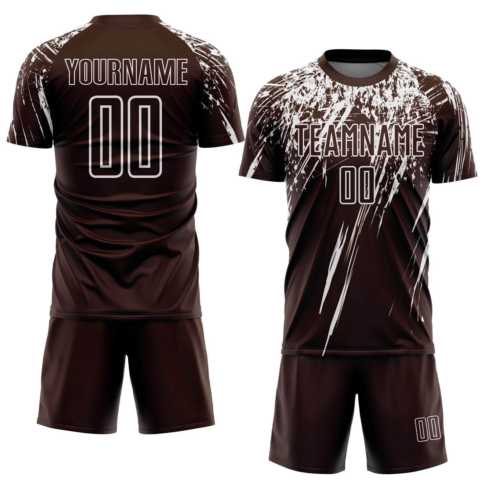 Custom Brown White Splash Sports Sublimation Soccer Uniform Jersey view 2