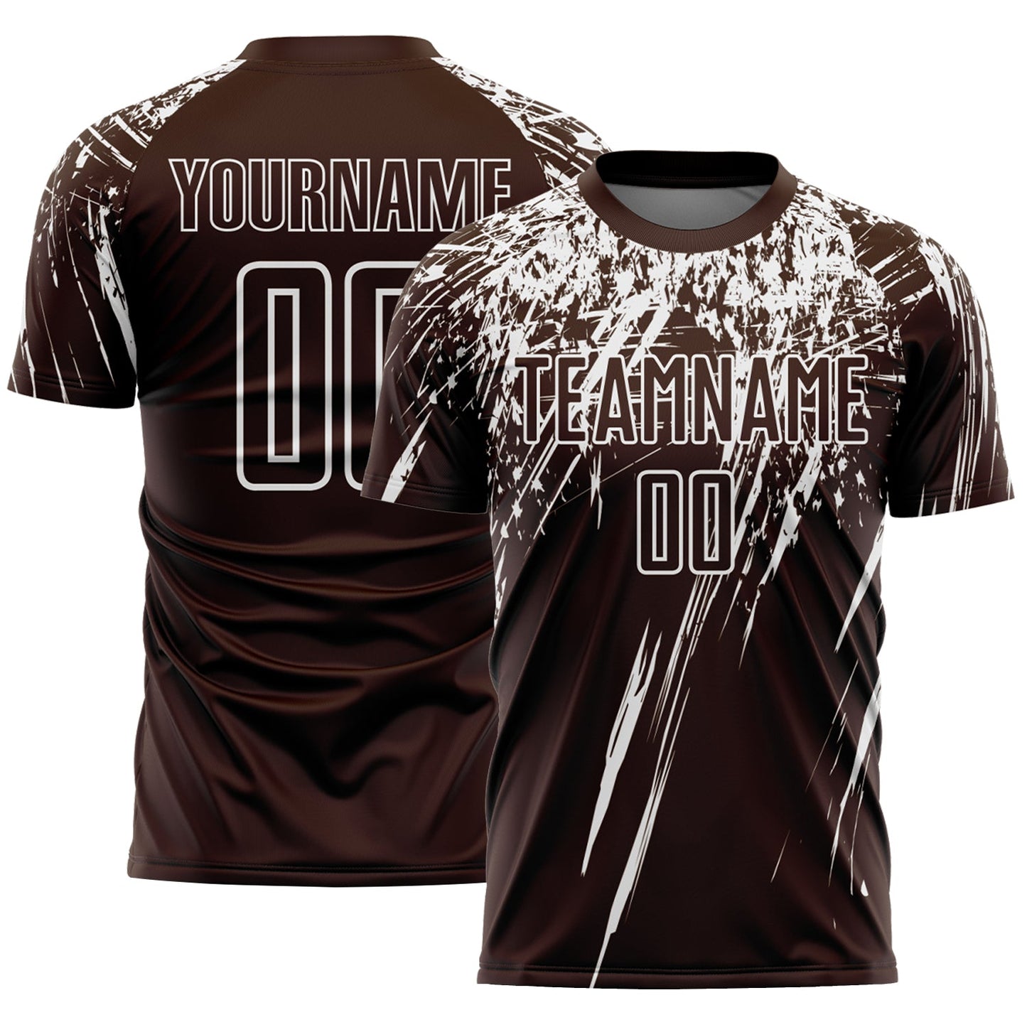 Custom Brown White Splash Sports Sublimation Soccer Uniform Jersey - Main View