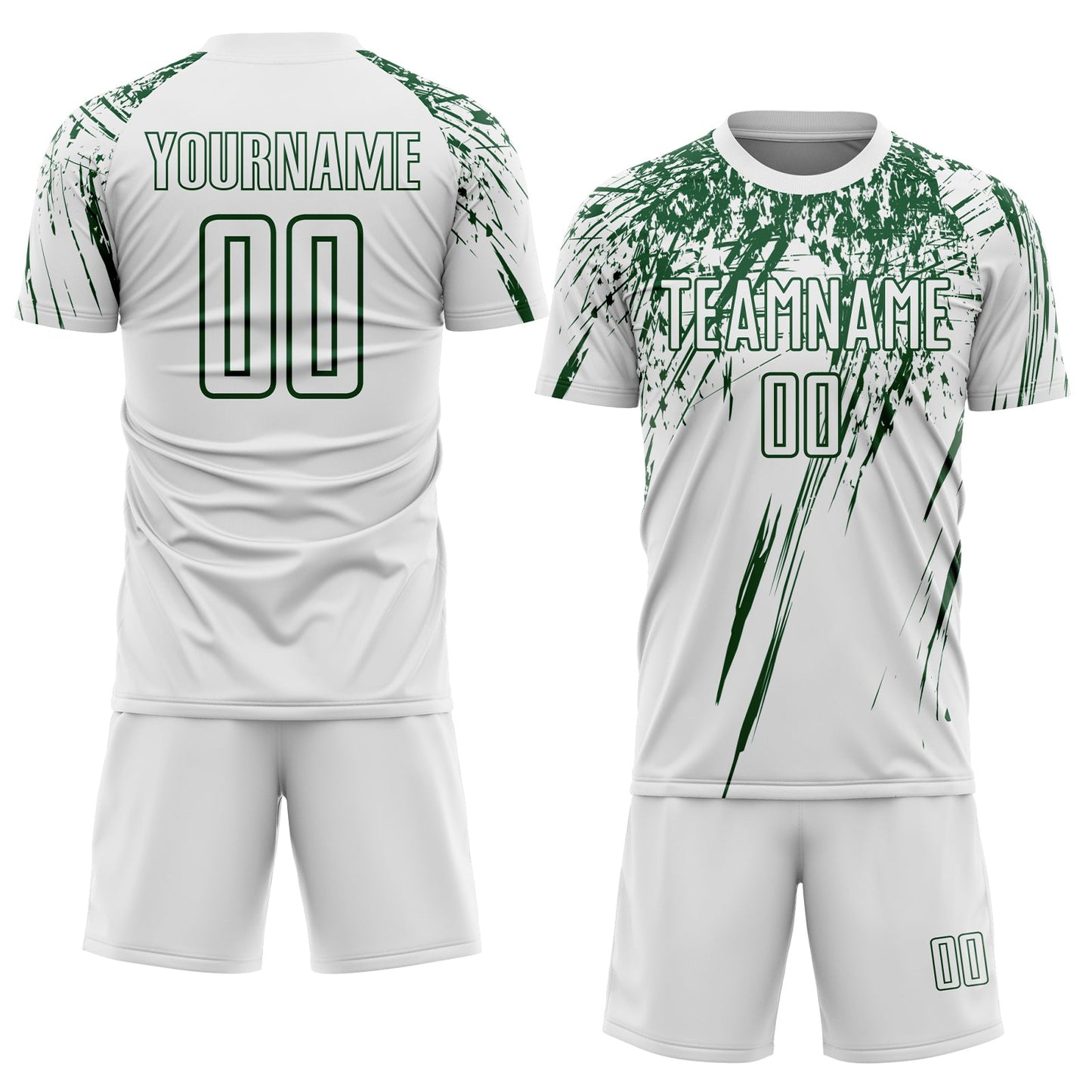 Custom White Green Splash Sports Sublimation Soccer Uniform Jersey view 2