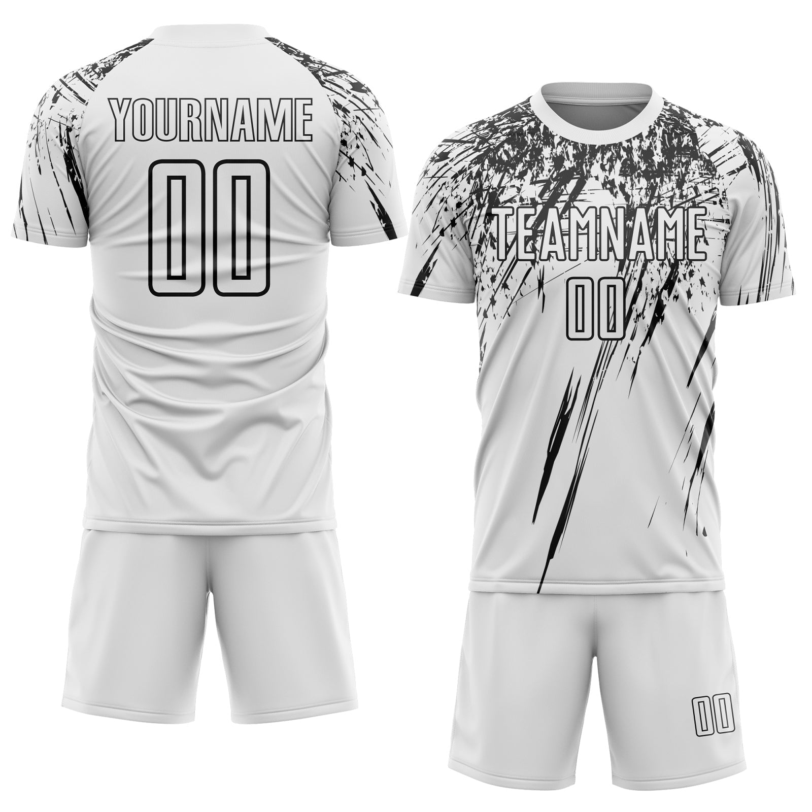 Custom White Black Splash Sports Sublimation Soccer Uniform Jersey view 2