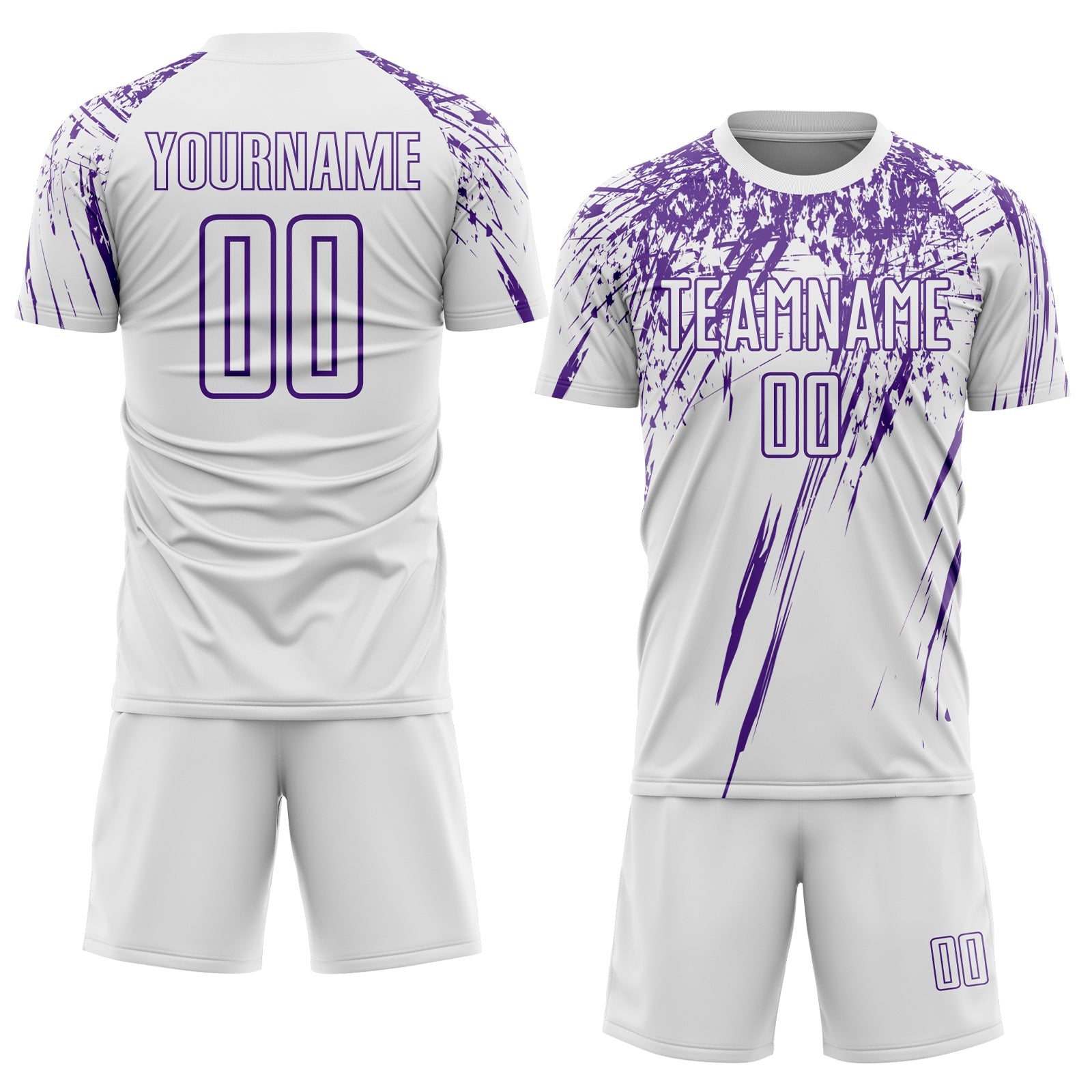 Custom White Purple Splash Sports Sublimation Soccer Uniform Jersey view 2