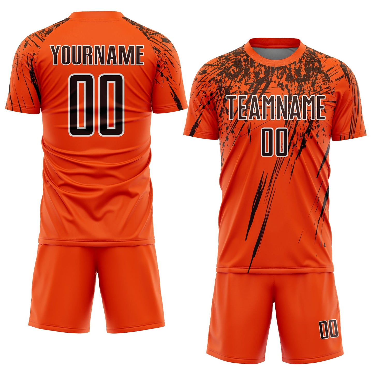Custom Orange Brown-White Splash Sports Sublimation Soccer Uniform Jersey view 2
