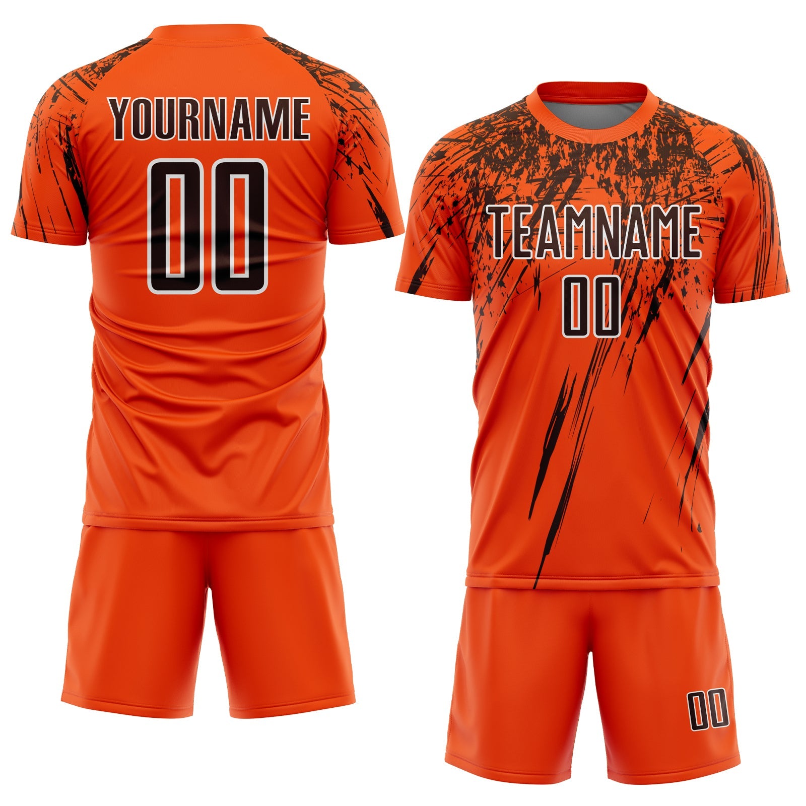 Custom Orange Brown-White Splash Sports Sublimation Soccer Uniform Jersey view 2