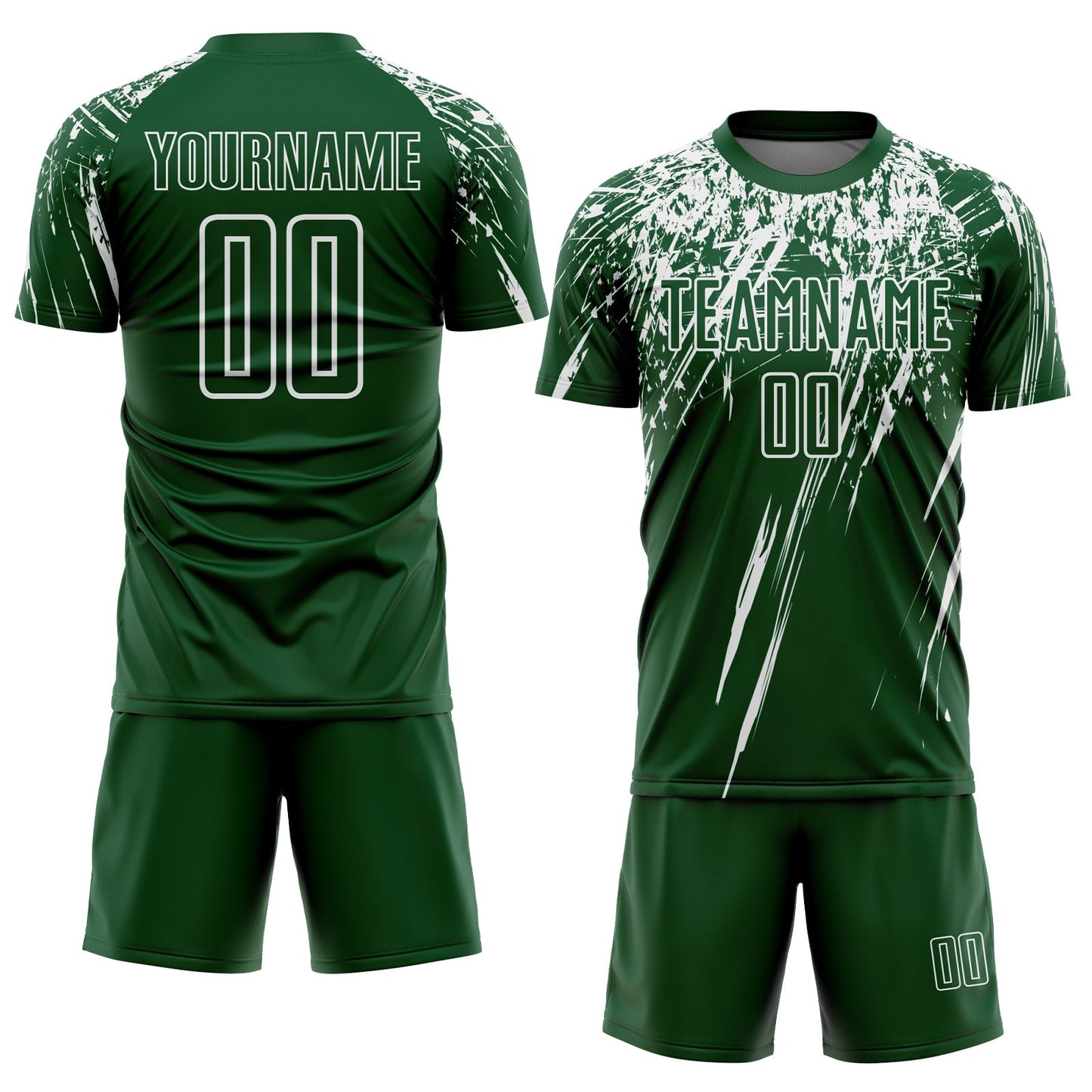 Custom Green White Splash Sports Sublimation Soccer Uniform Jersey view 2