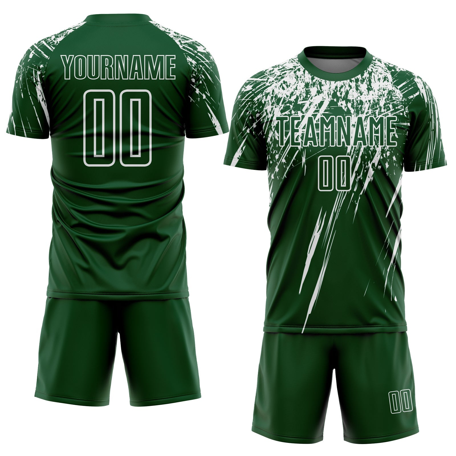 Custom Green White Splash Sports Sublimation Soccer Uniform Jersey view 2