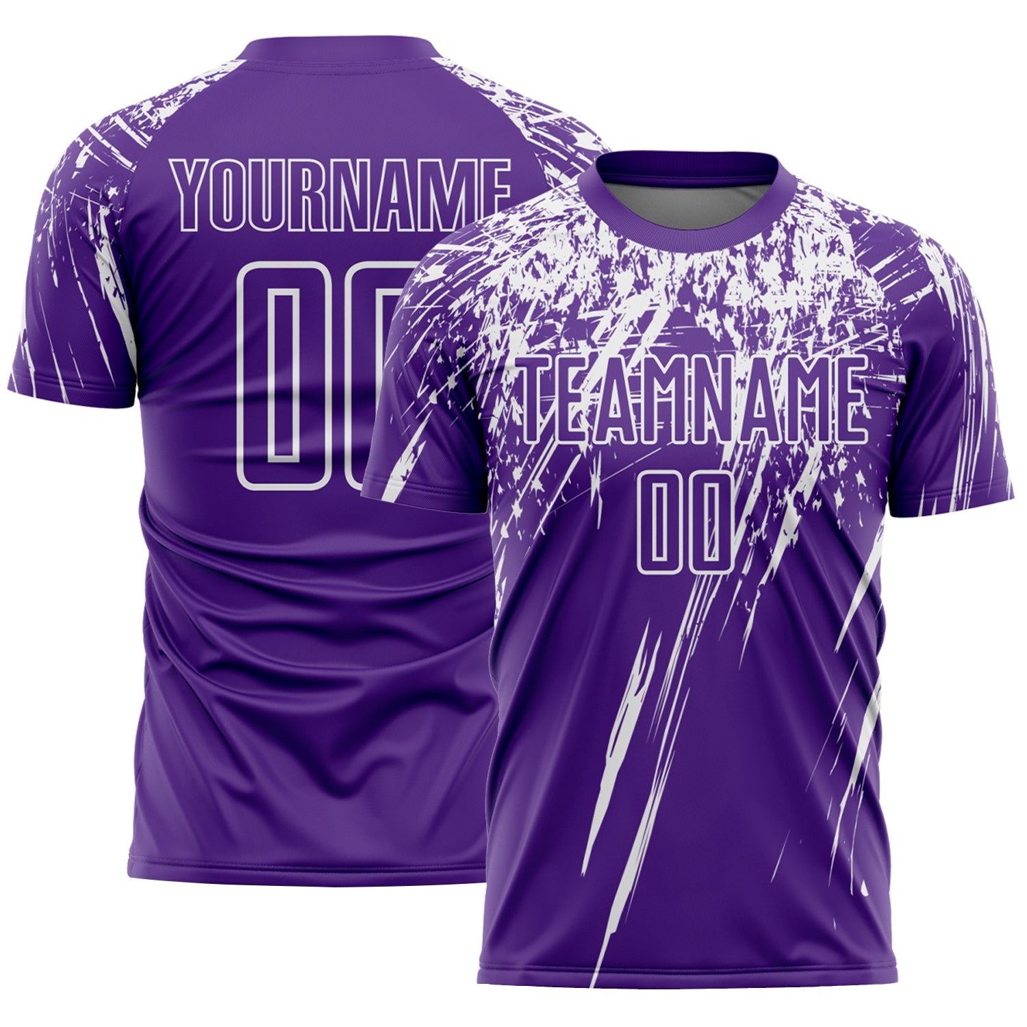Custom Purple White Splash Sports Sublimation Soccer Uniform Jersey - Main View