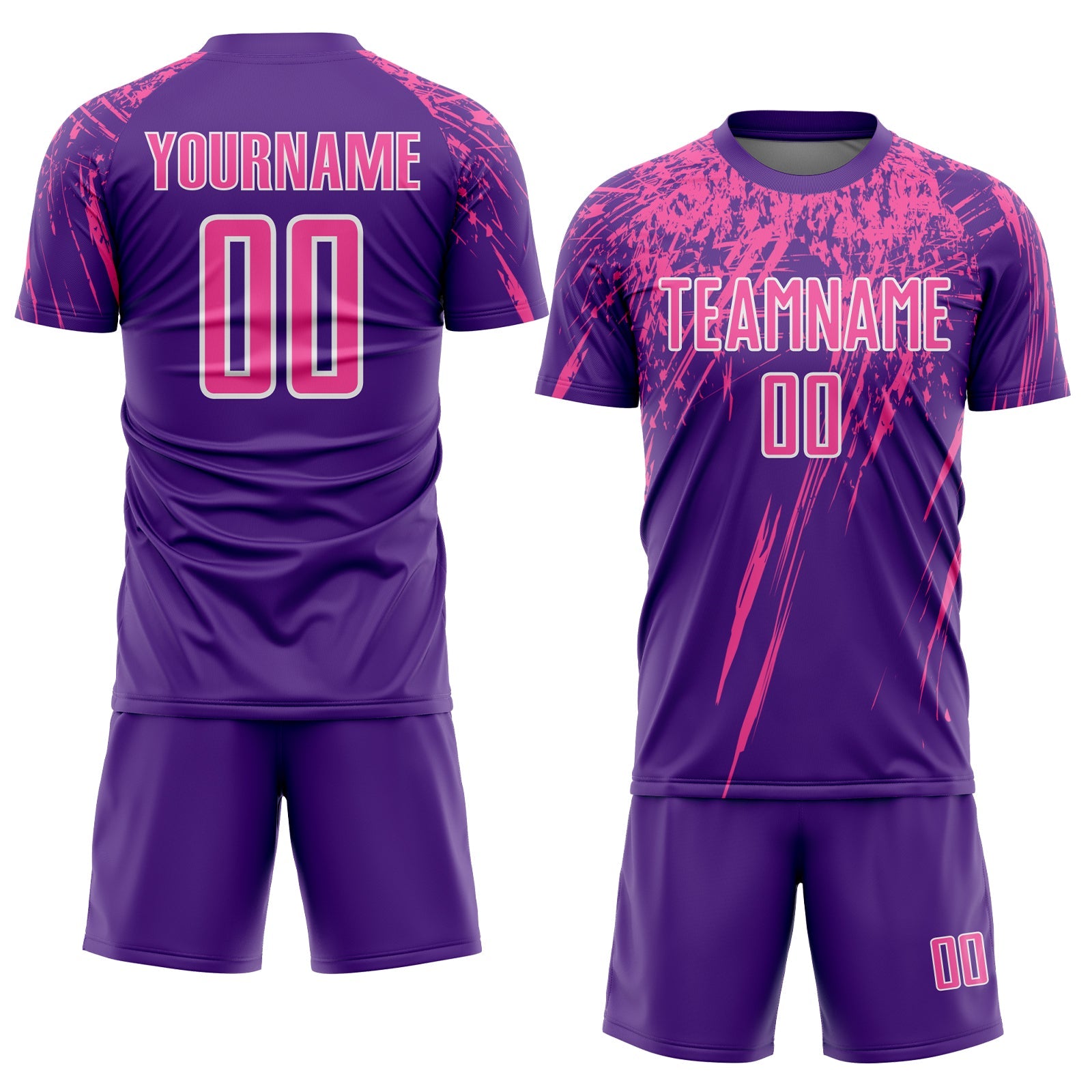 Custom Purple Pink-White Splash Sports Sublimation Soccer Uniform Jersey view 2