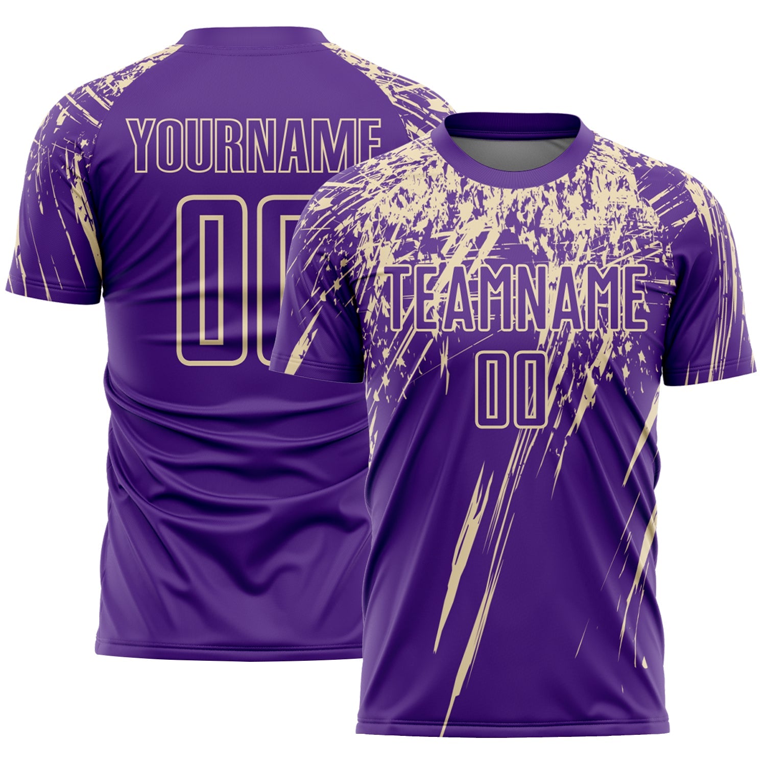 Custom Purple Cream Splash Sports Sublimation Soccer Uniform Jersey - Main View