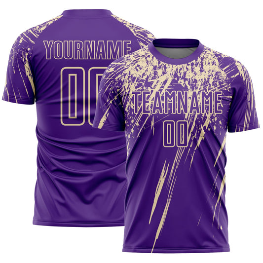 Custom Purple Cream Splash Sports Sublimation Soccer Uniform Jersey - Main View