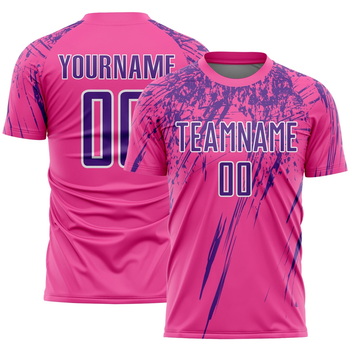 Custom Pink Purple-White Splash Sports Sublimation Soccer Uniform Jersey - Main View