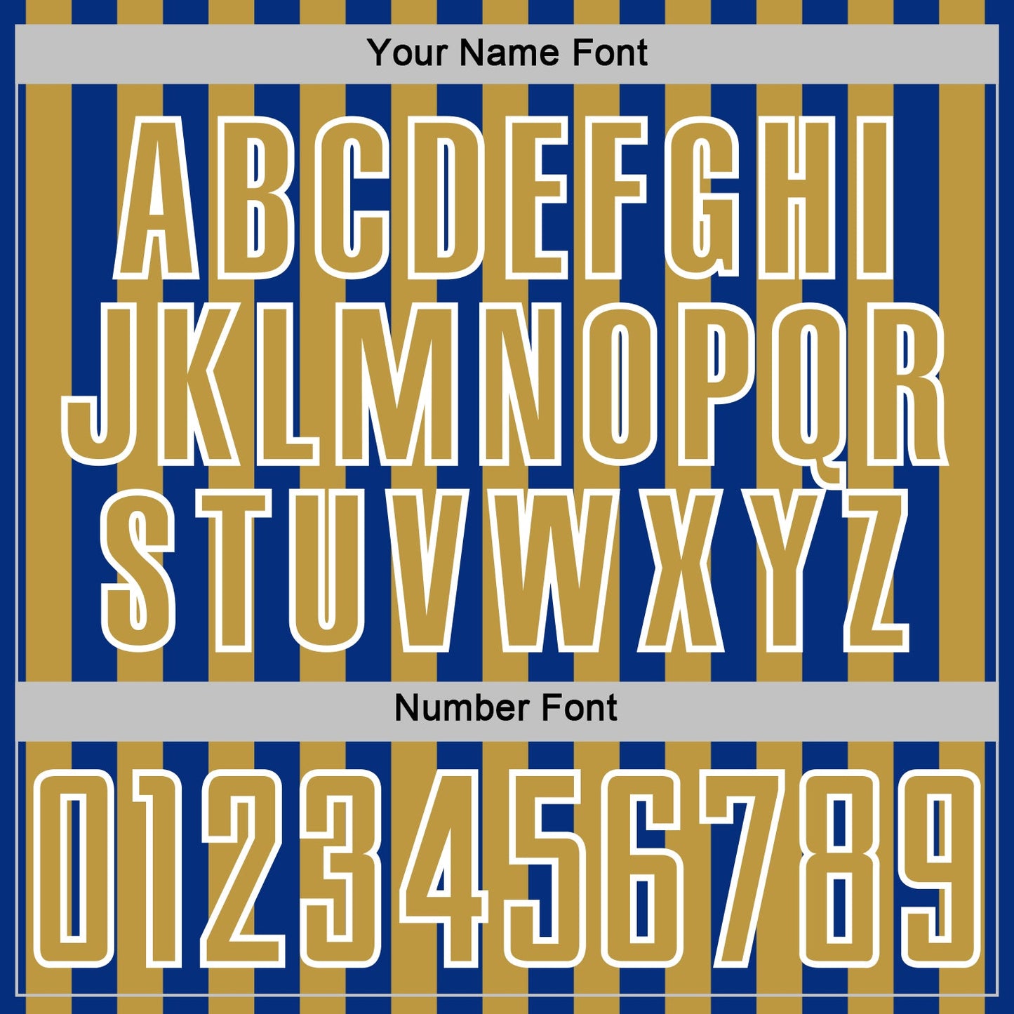 Custom Royal Old Gold-White Stripe Sports Sublimation Soccer Uniform Jersey view 6