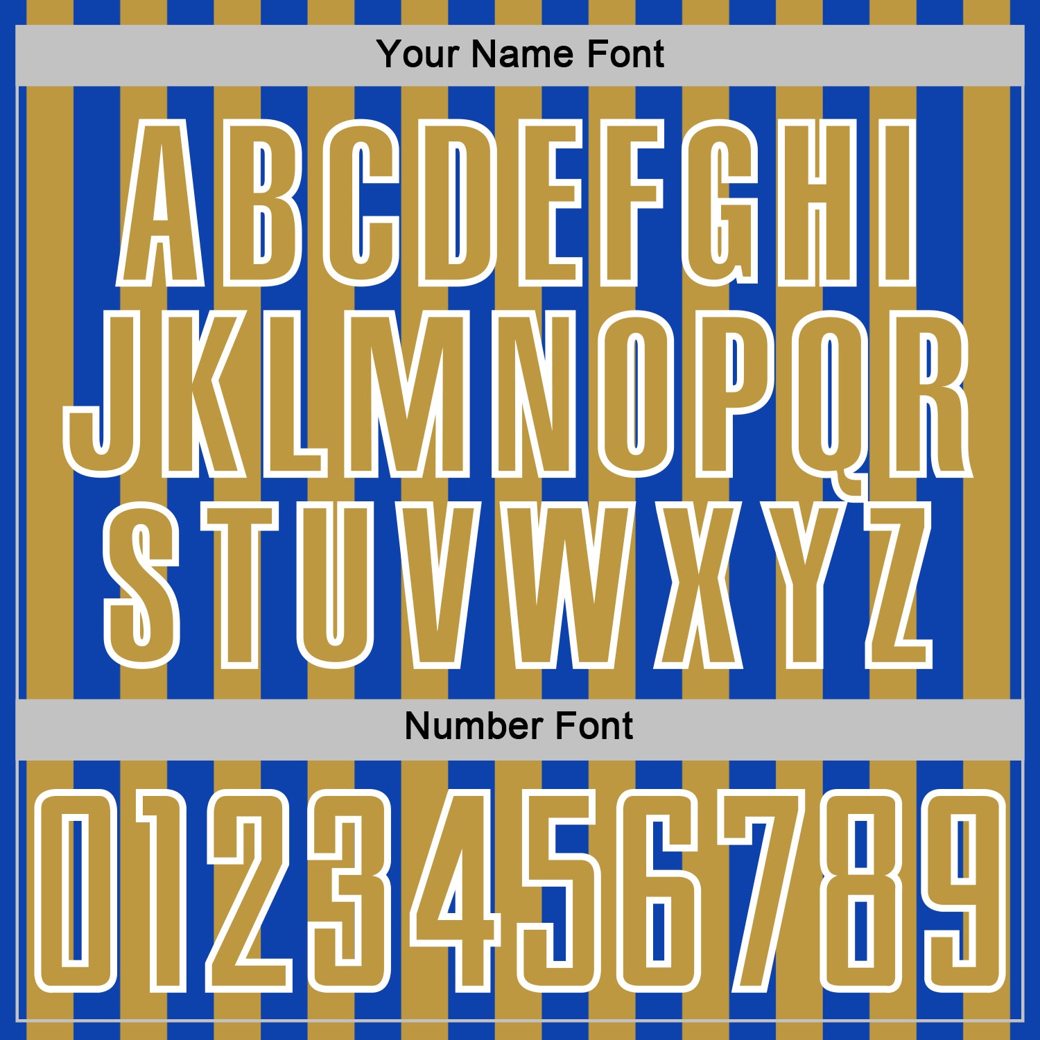 Custom Thunder Blue Old Gold-White Stripe Sports Sublimation Soccer Uniform Jersey view 6