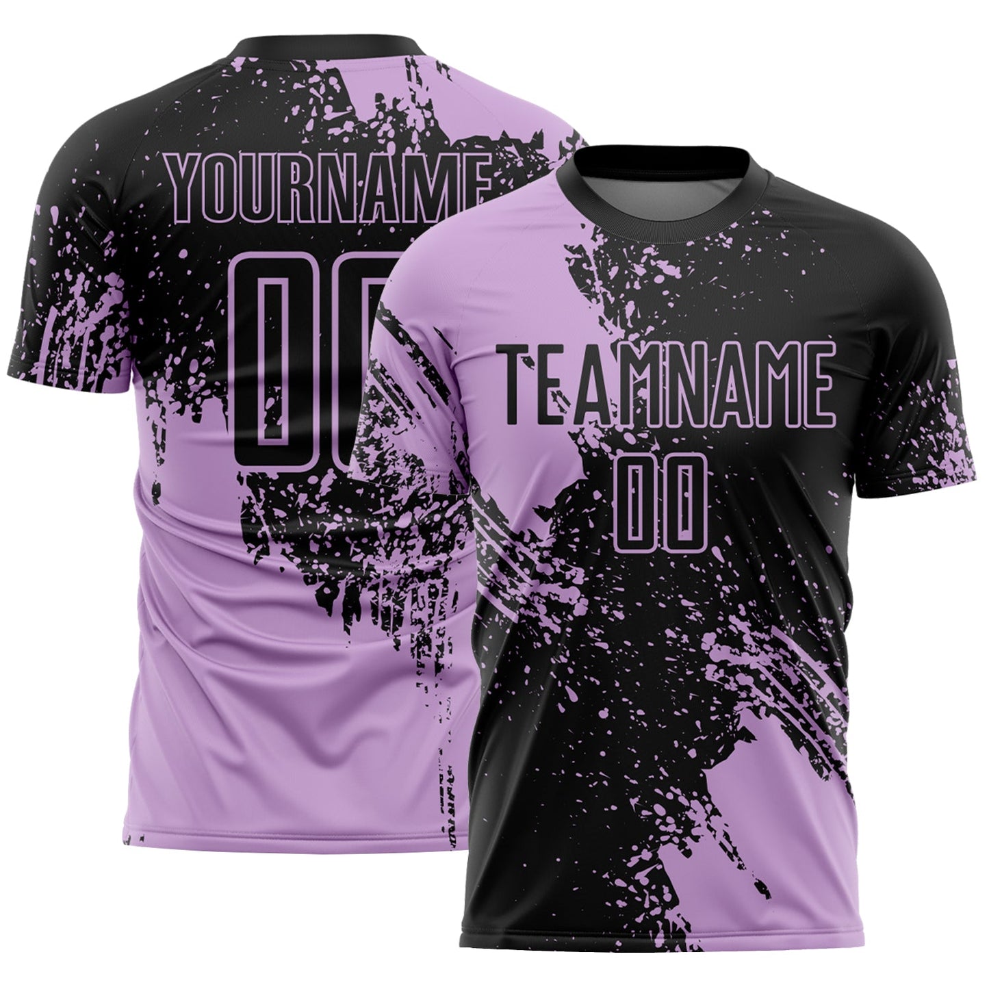 Custom Black Light Purple Abstract Brush Stroke Sports Sublimation Soccer Uniform Jersey - Main View