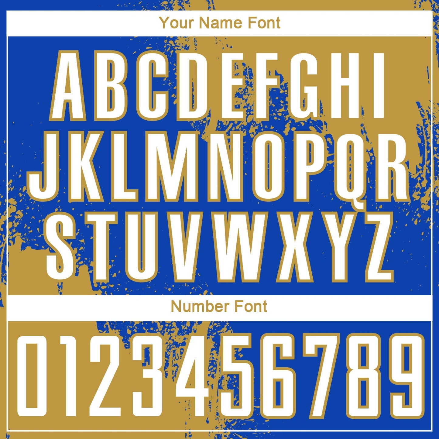 Custom Thunder Blue White-Old Gold Abstract Brush Stroke Sports Sublimation Soccer Uniform Jersey view 6