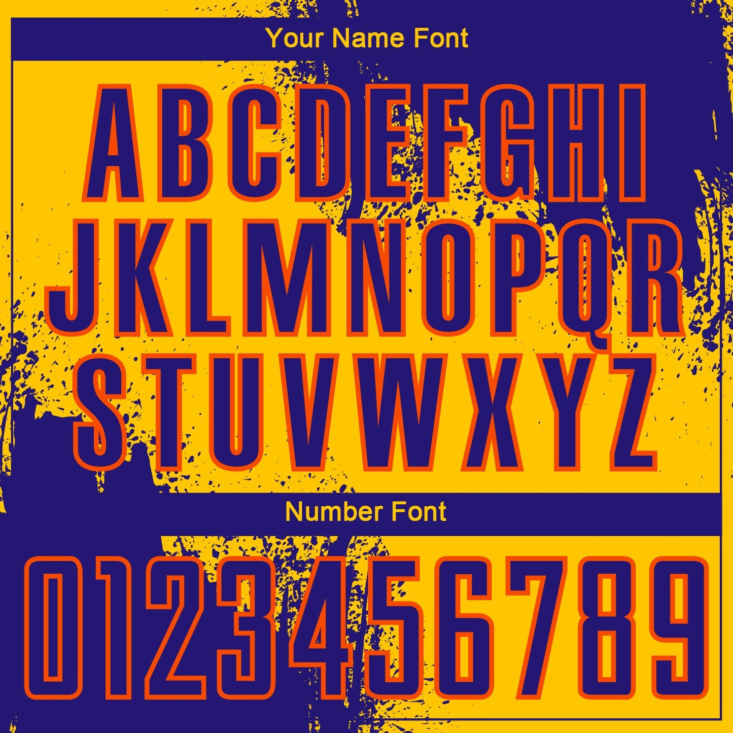 Custom Yellow Dark Purple-Orange Abstract Brush Stroke Sports Sublimation Soccer Uniform Jersey view 6
