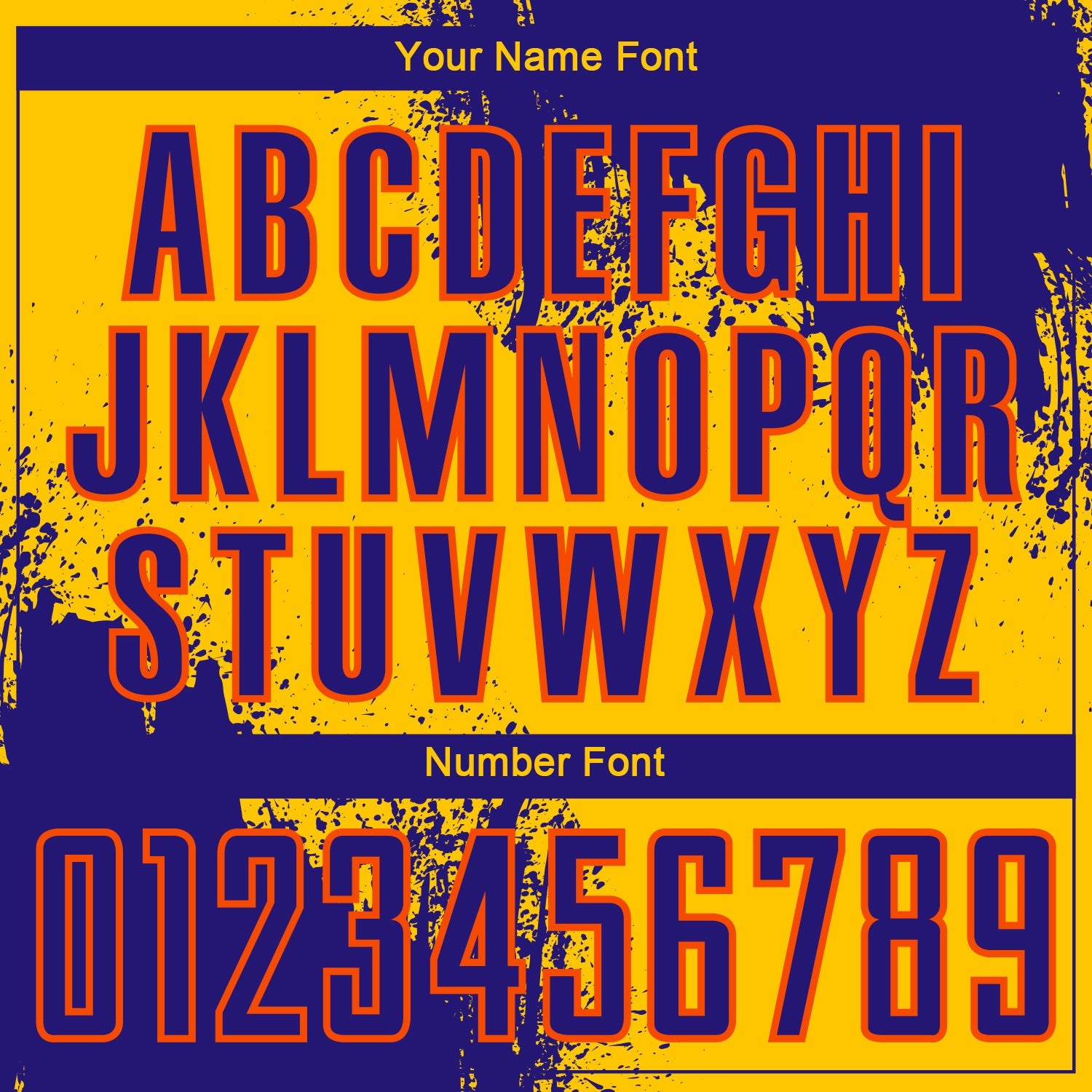 Custom Yellow Dark Purple-Orange Abstract Brush Stroke Sports Sublimation Soccer Uniform Jersey view 6
