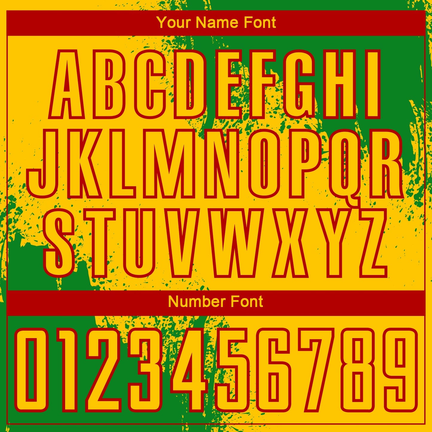 Custom Yellow Grass Green-Red Abstract Brush Stroke Sports Sublimation Soccer Uniform Jersey view 6
