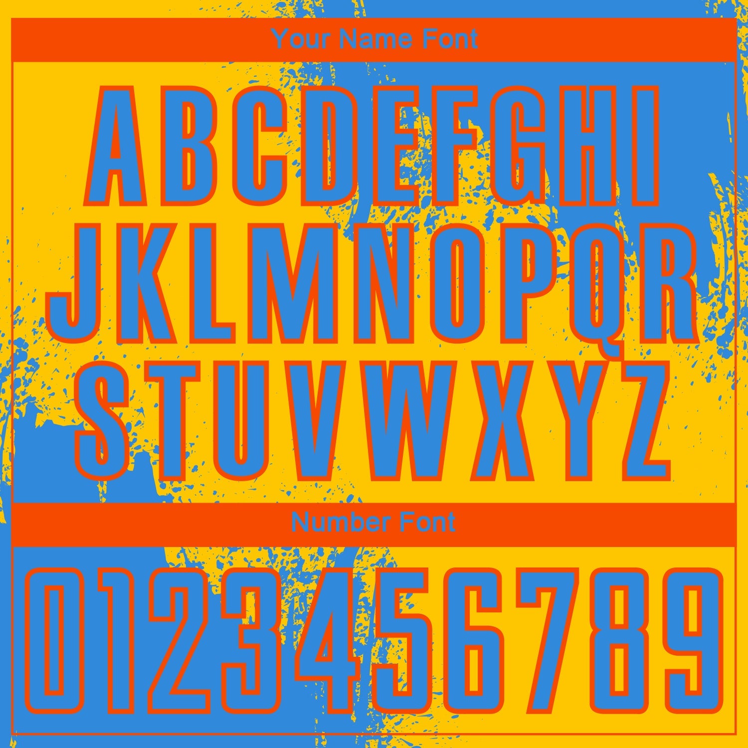 Custom Yellow Powder Blue-Orange Abstract Brush Stroke Sports Sublimation Soccer Uniform Jersey view 6