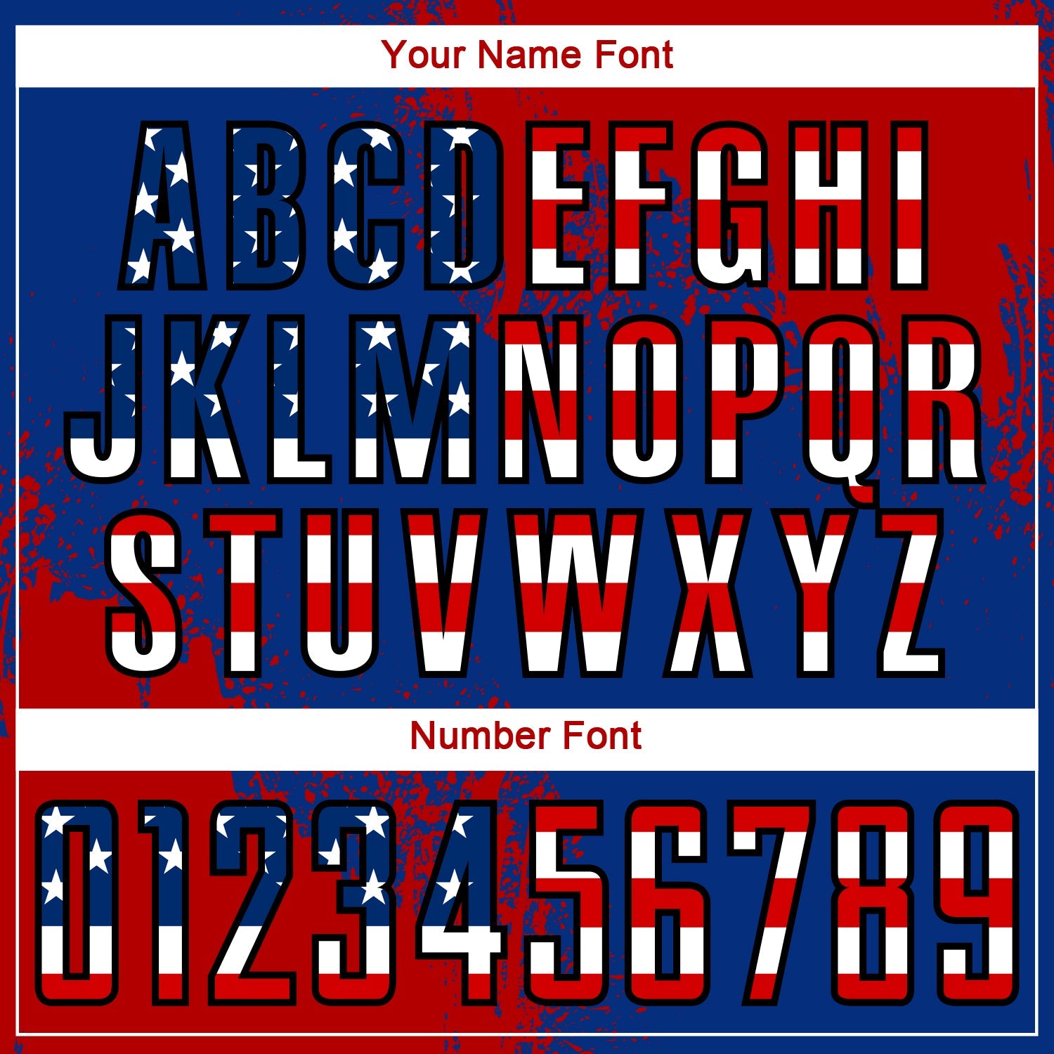 Custom Royal USA Flag Red-Black Abstract Brush Stroke Sports Sublimation Soccer Uniform Jersey view 6