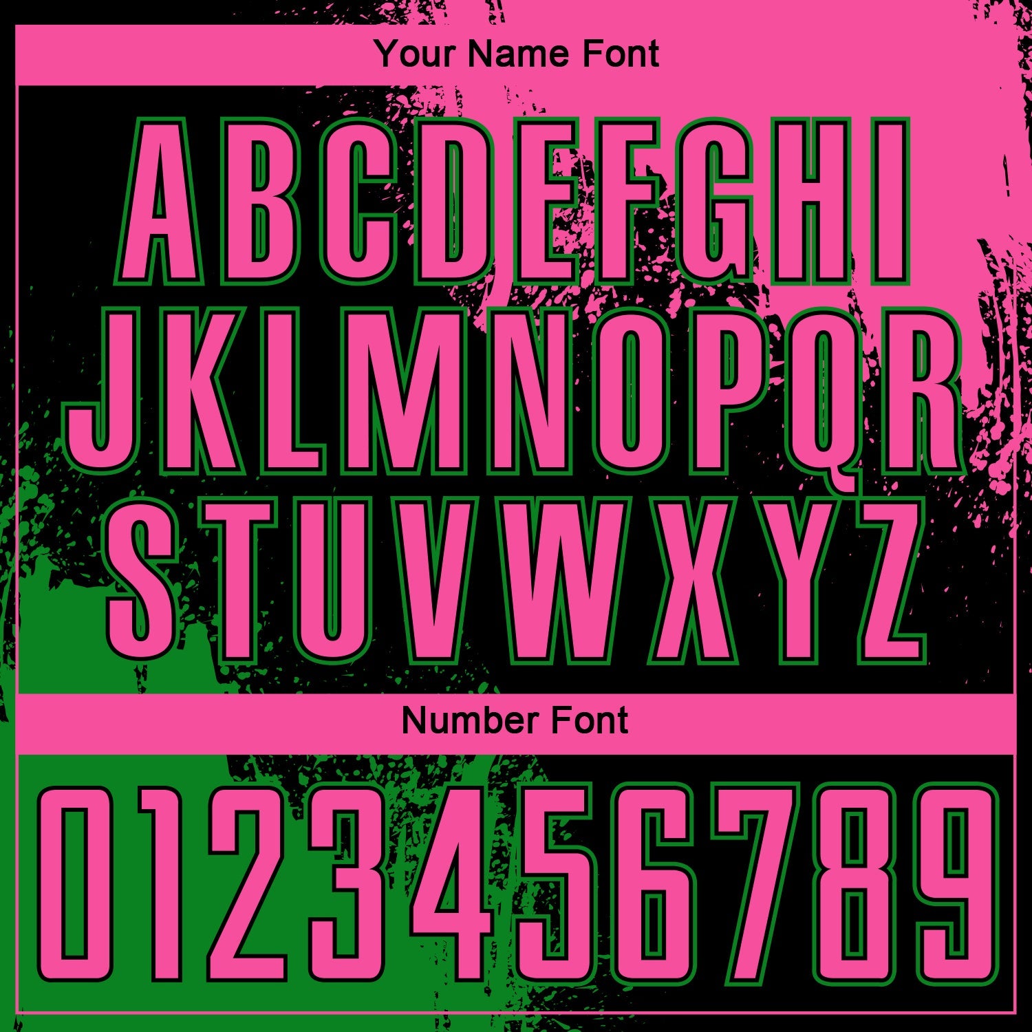 Custom Black Pink-Grass Green Abstract Brush Stroke Sports Sublimation Soccer Uniform Jersey view 6