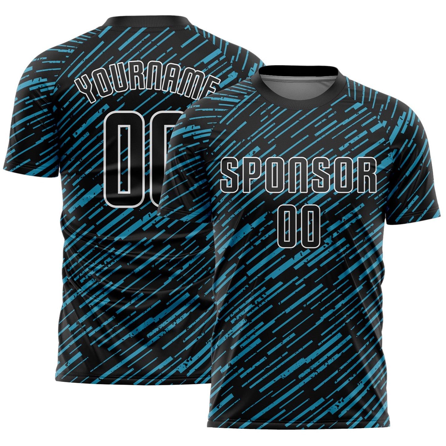 Custom Black Panther Blue-White Line Sports Sublimation Soccer Uniform Jersey - Main View