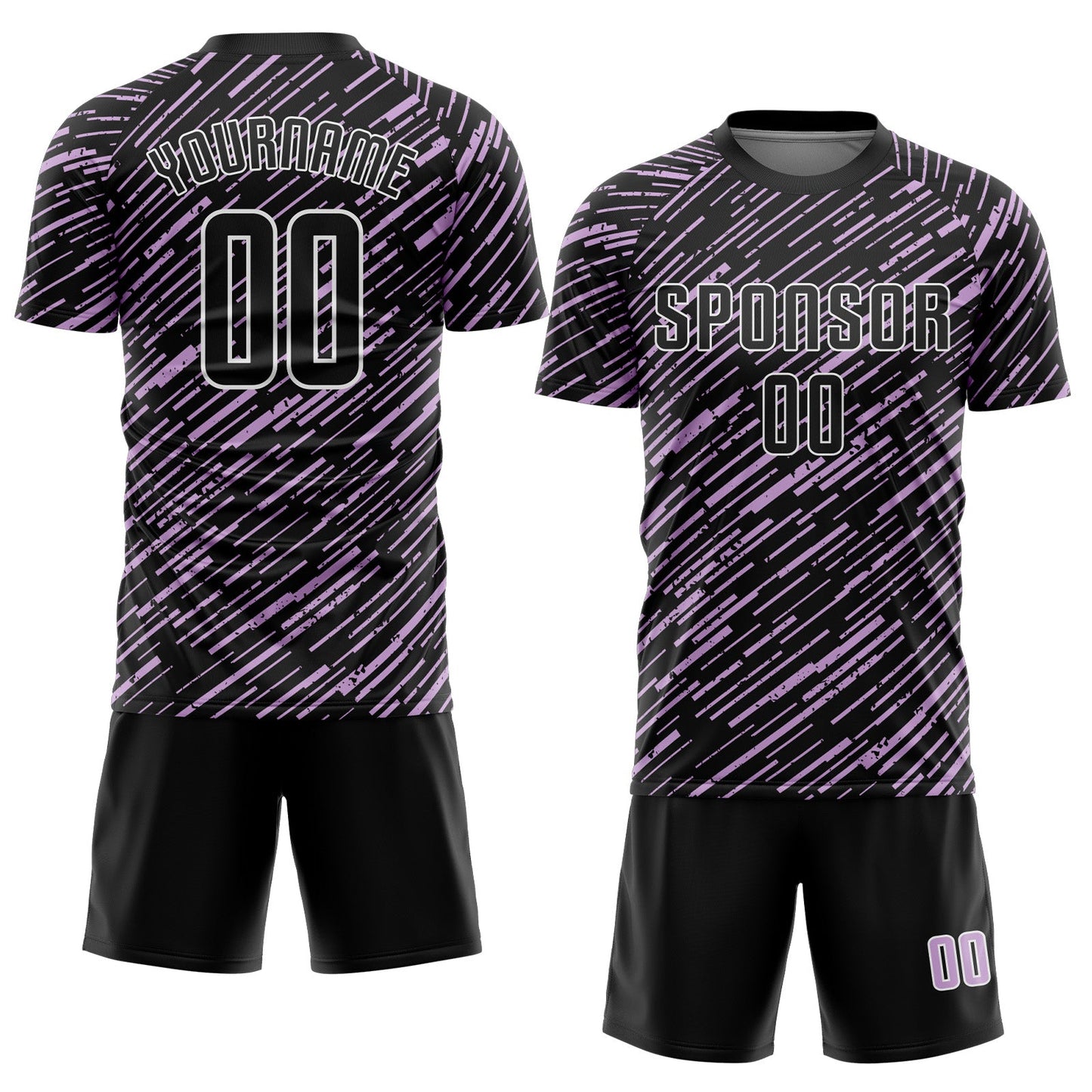 Custom Black Light Purple-White Line Sports Sublimation Soccer Uniform Jersey view 2