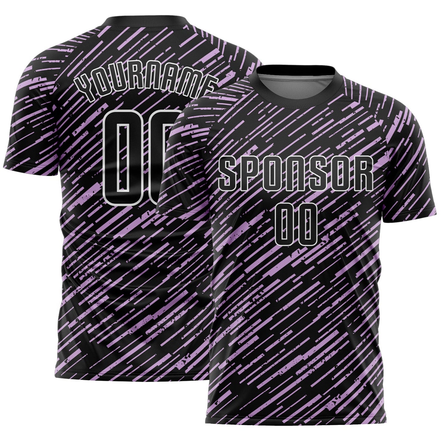 Custom Black Light Purple-White Line Sports Sublimation Soccer Uniform Jersey - Main View