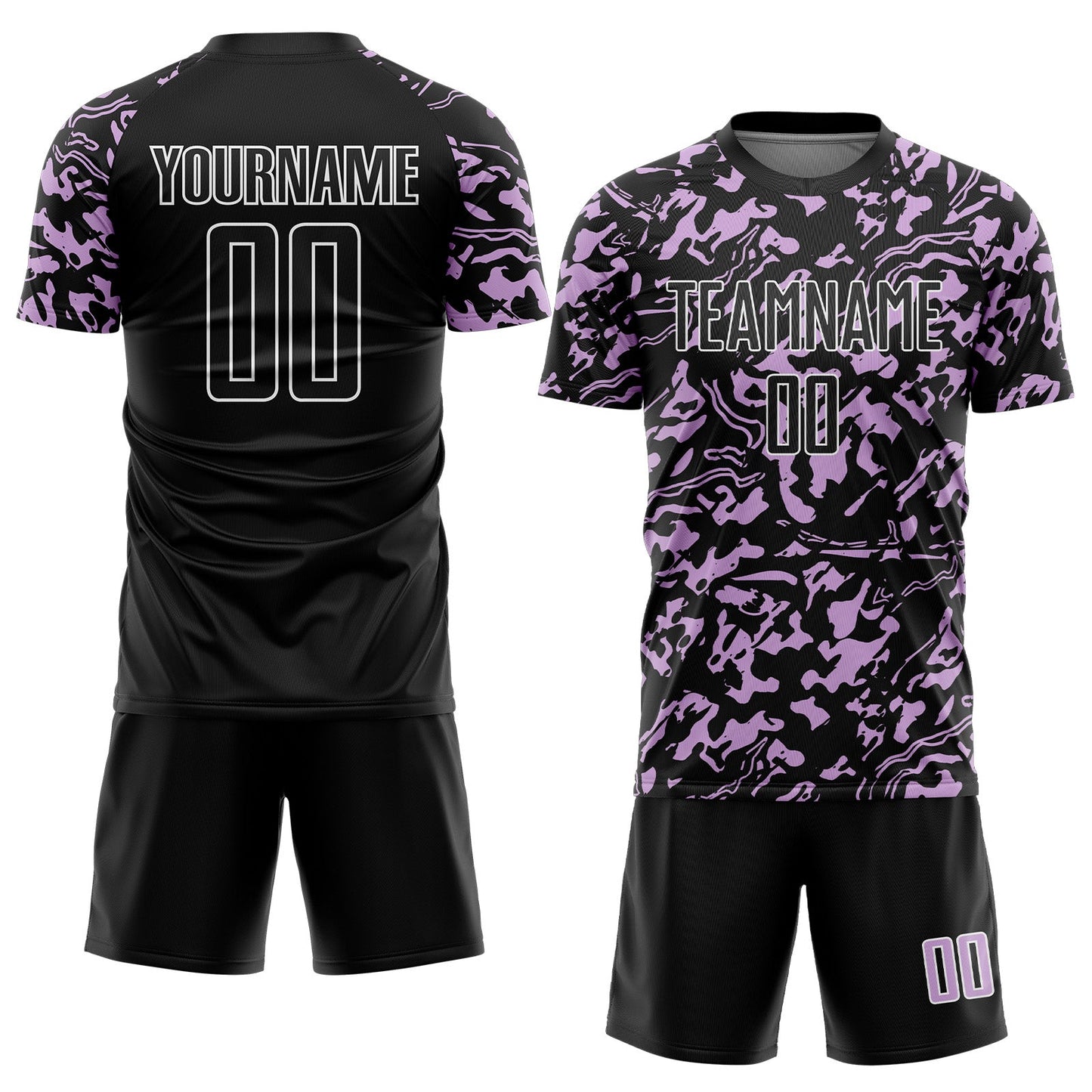 Custom Black Light Purple-White Liquid Fluid Pattern Sports Sublimation Soccer Uniform Jersey view 2