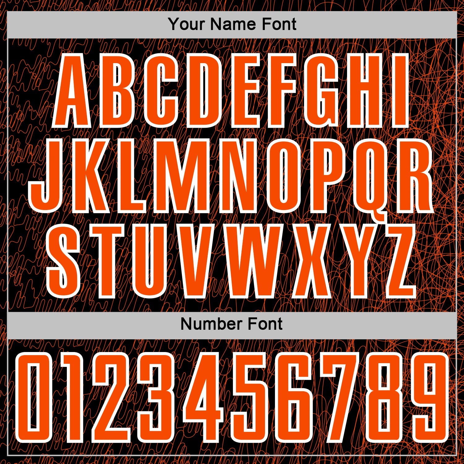 Custom Black Orange-White Abstract Scribble Curve Line Pattern Sports Sublimation Soccer Uniform Jersey view 6
