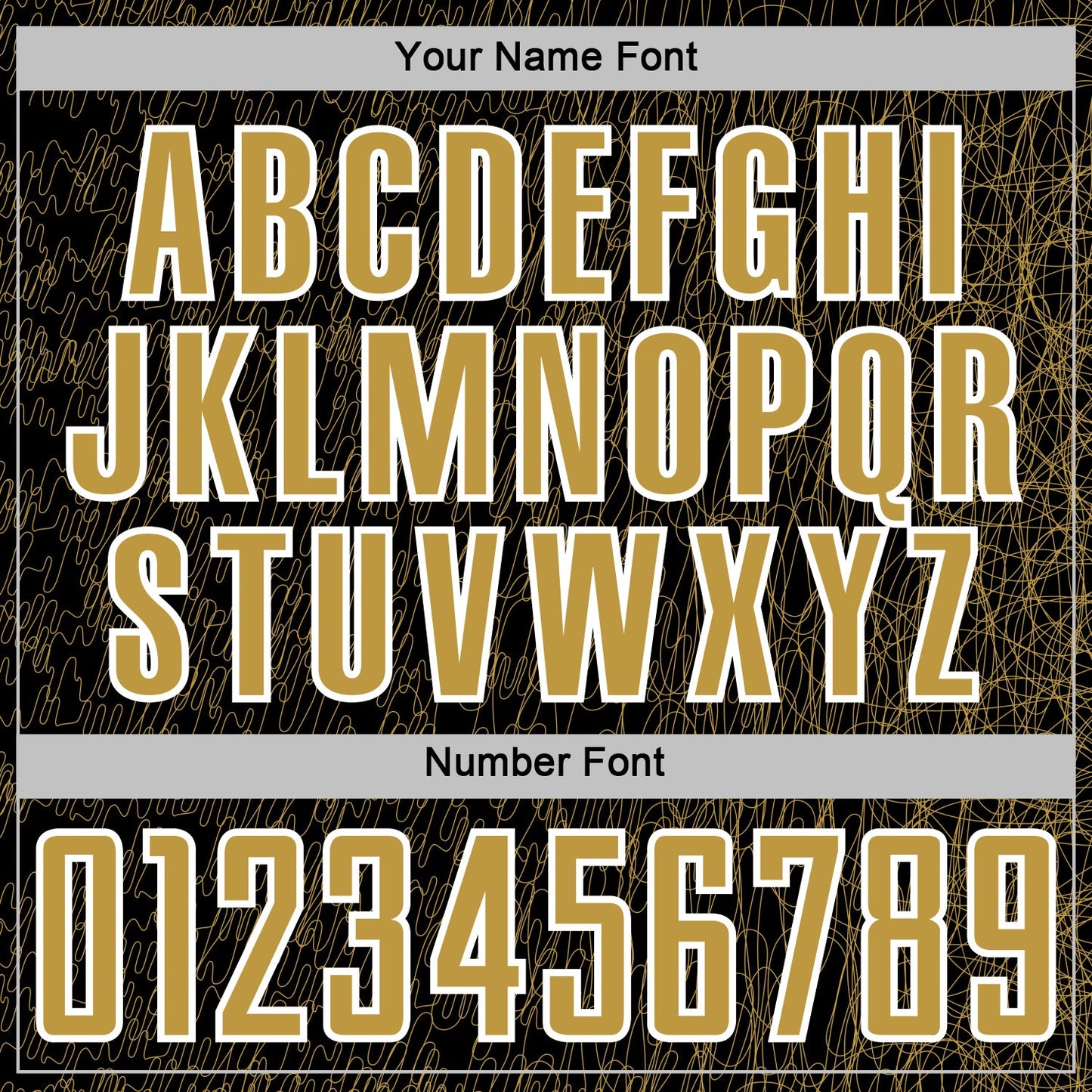 Custom Black Old Gold-White Abstract Scribble Curve Line Pattern Sports Sublimation Soccer Uniform Jersey view 6