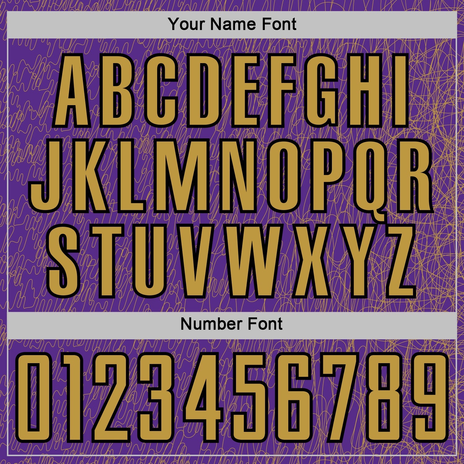 Custom Purple Old Gold-Black Abstract Scribble Curve Line Pattern Sports Sublimation Soccer Uniform Jersey view 6