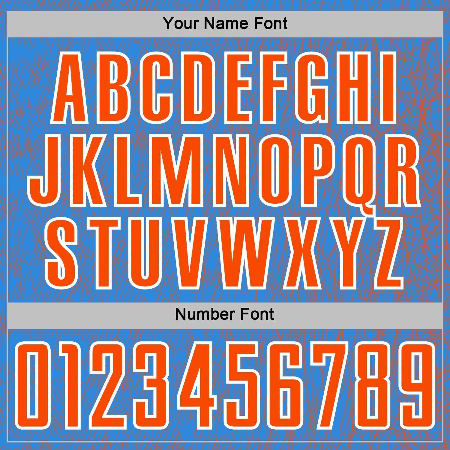 Custom Powder Blue Orange-White Abstract Scribble Curve Line Pattern Sports Sublimation Soccer Uniform Jersey view 6