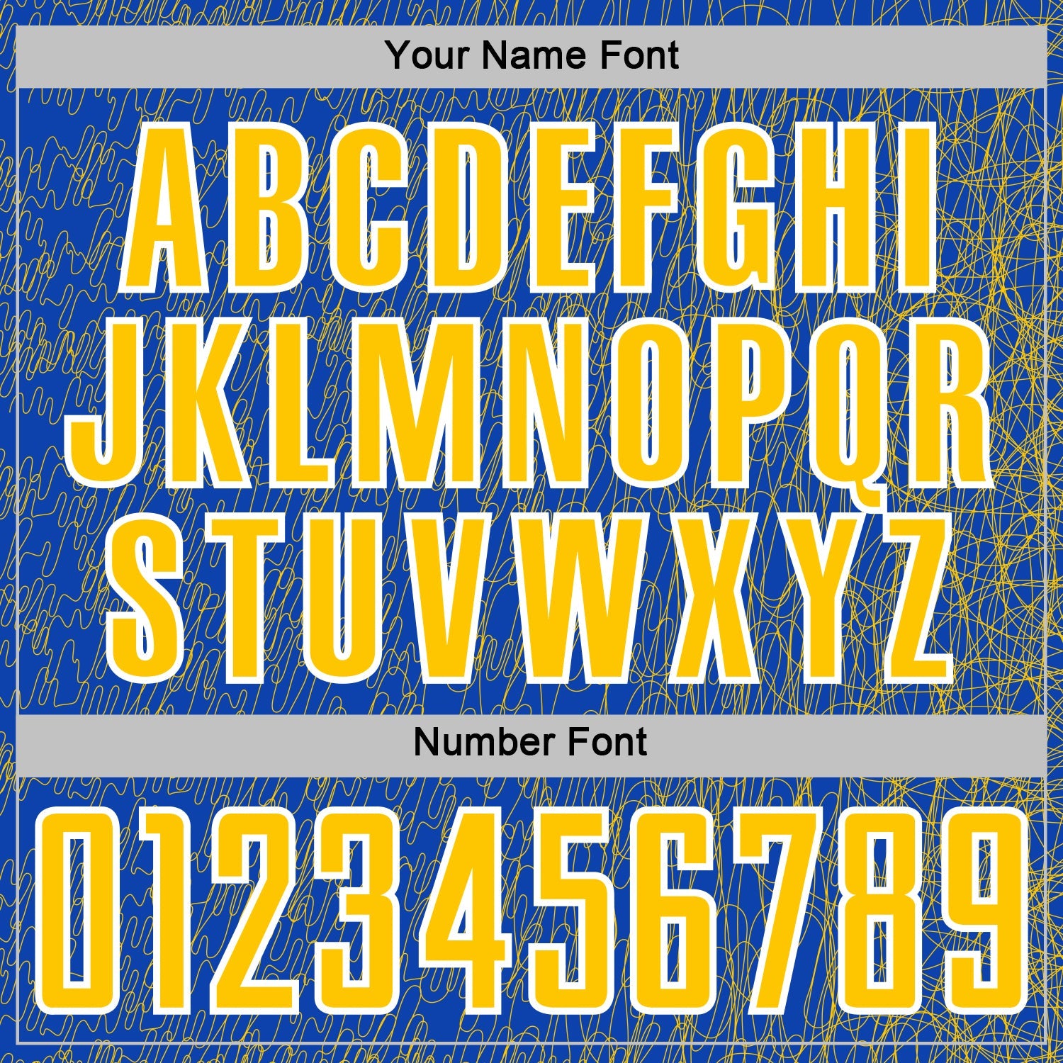 Custom Thunder Blue Yellow-White Abstract Scribble Curve Line Pattern Sports Sublimation Soccer Uniform Jersey view 6
