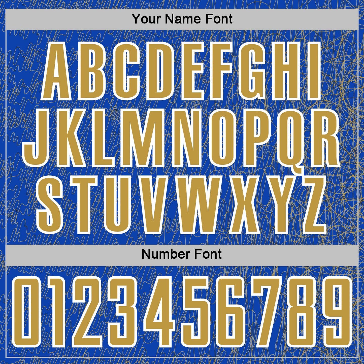 Custom Thunder Blue Old Gold-White Abstract Scribble Curve Line Pattern Sports Sublimation Soccer Uniform Jersey view 6