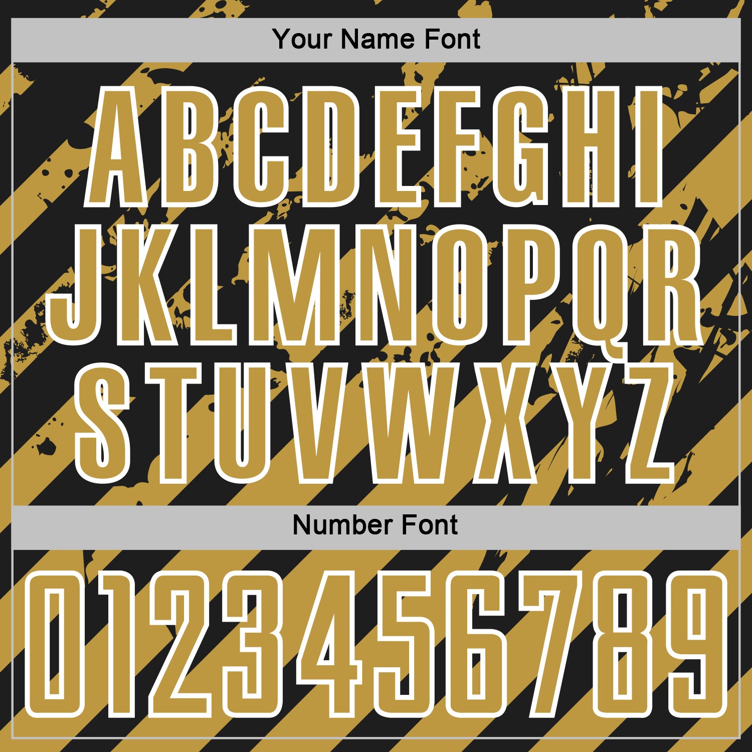Custom Black Old Gold-White Distressed Diagonal Stripe Pattern Sports Sublimation Soccer Uniform Jersey view 6