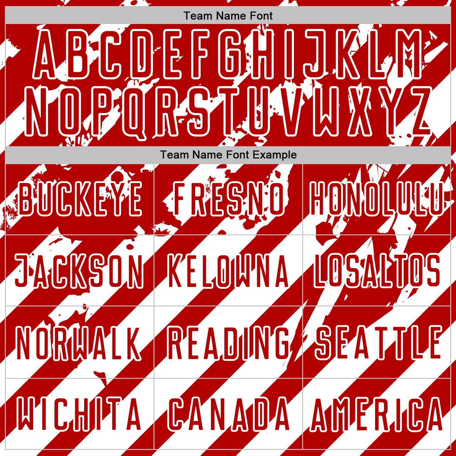 Custom Red White Distressed Diagonal Stripe Pattern Sports Sublimation Soccer Uniform Jersey view 5