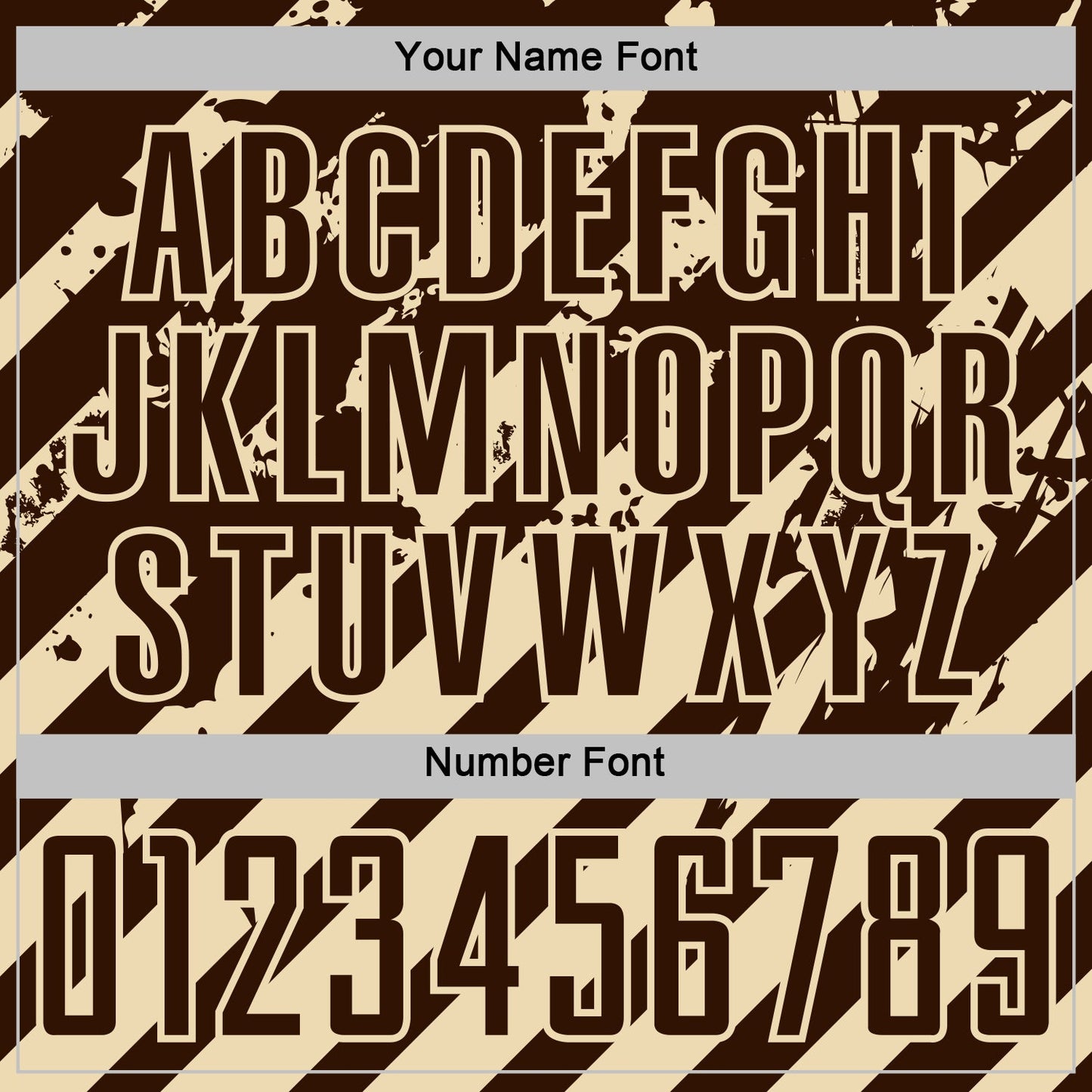 Custom Brown Cream Distressed Diagonal Stripe Pattern Sports Sublimation Soccer Uniform Jersey view 6