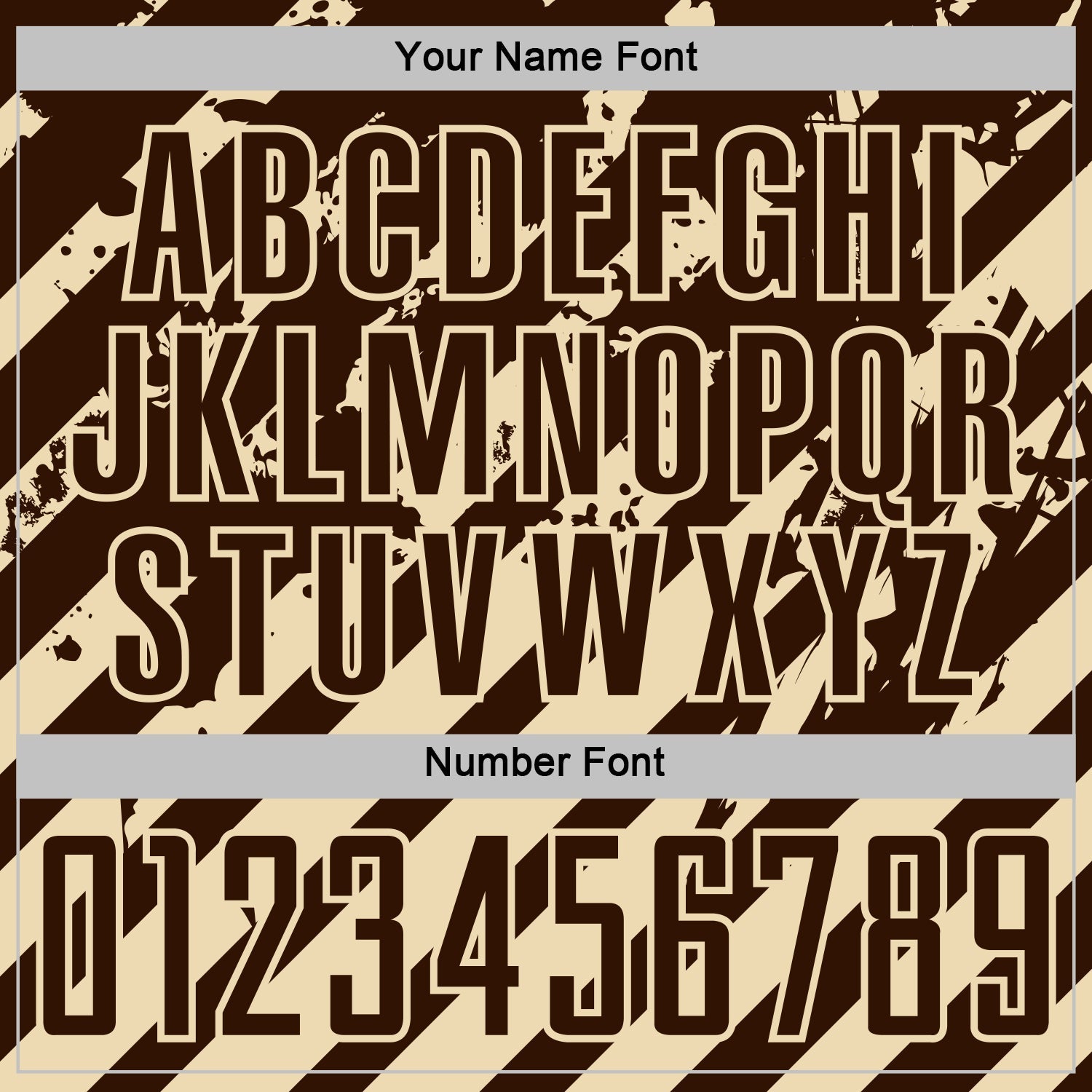 Custom Brown Cream Distressed Diagonal Stripe Pattern Sports Sublimation Soccer Uniform Jersey view 6