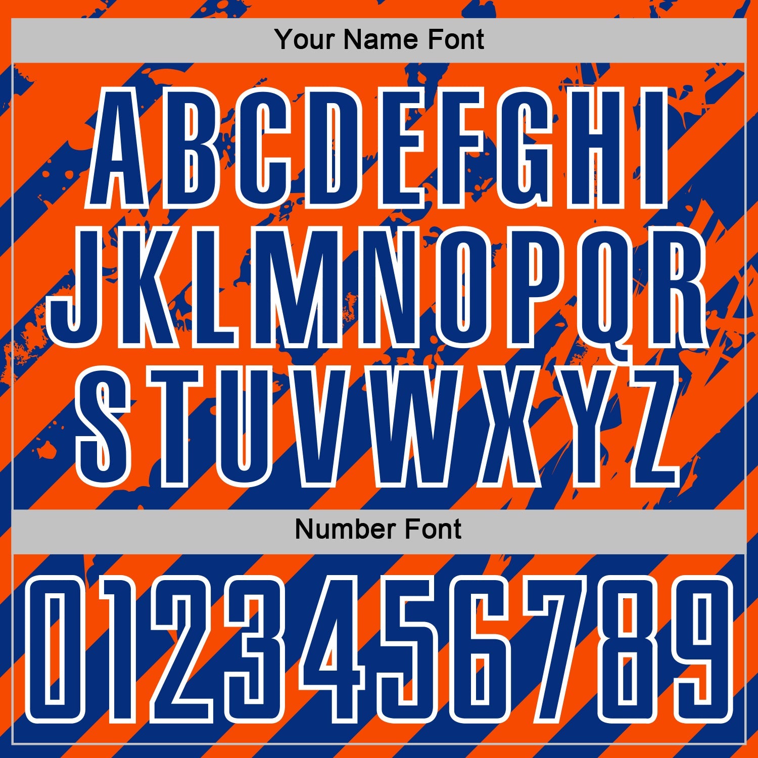 Custom Orange Royal-White Distressed Diagonal Stripe Pattern Sports Sublimation Soccer Uniform Jersey view 6