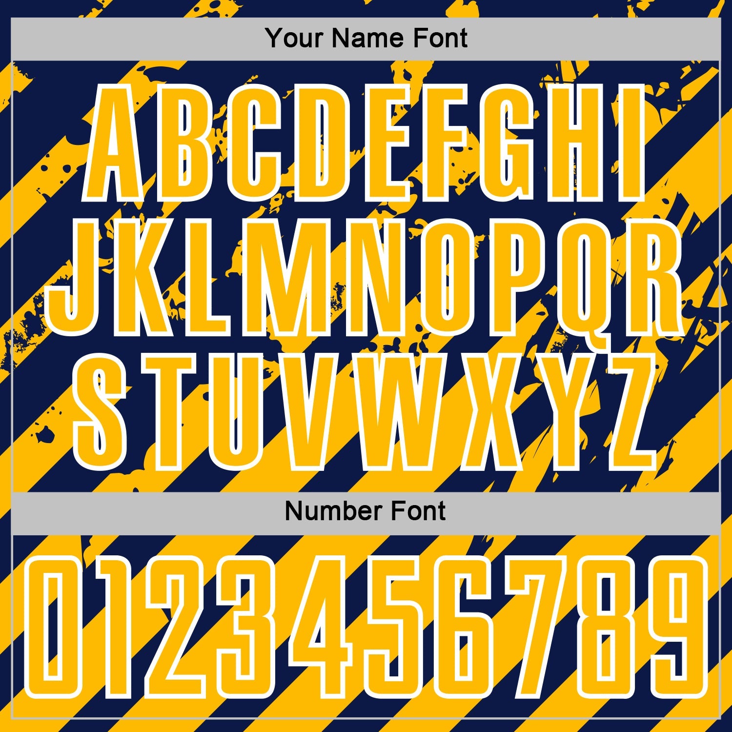 Custom Navy Gold-White Distressed Diagonal Stripe Pattern Sports Sublimation Soccer Uniform Jersey view 6