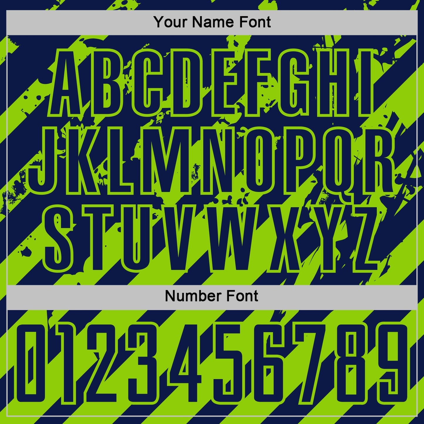 Custom Navy Neon Green Distressed Diagonal Stripe Pattern Sports Sublimation Soccer Uniform Jersey view 6