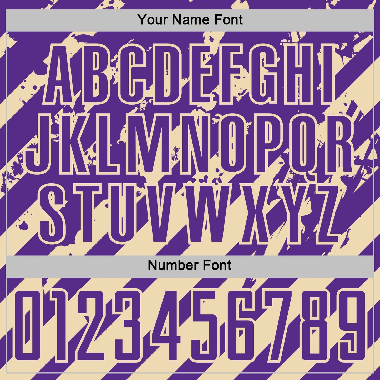 Custom Purple Cream Distressed Diagonal Stripe Pattern Sports Sublimation Soccer Uniform Jersey view 6