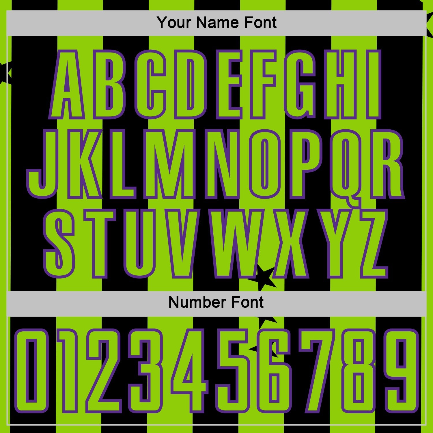 Custom Black Neon Green-Purple Stars And Stripes Sports Sublimation Soccer Uniform Jersey view 6