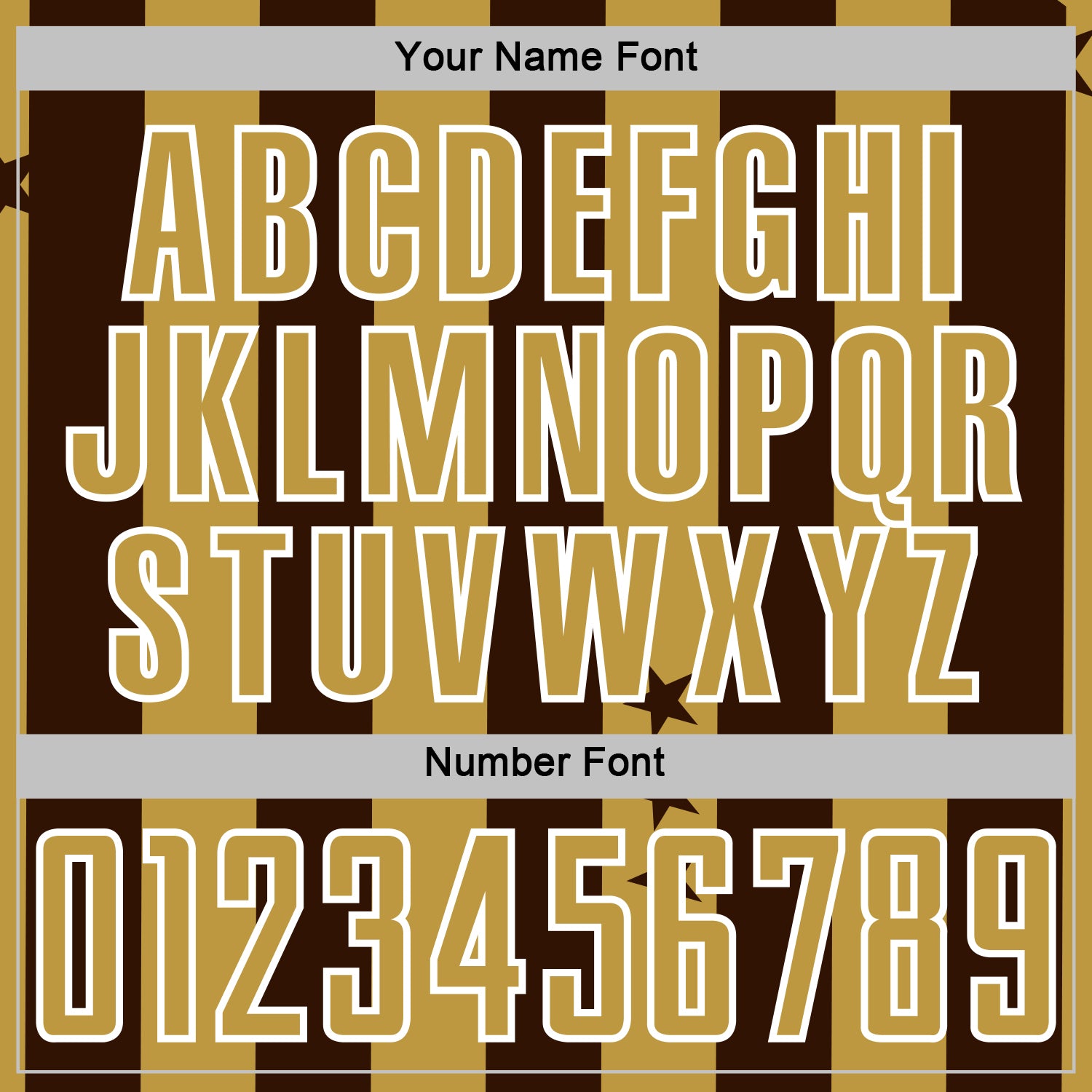 Custom Brown Old Gold-White Stars And Stripes Sports Sublimation Soccer Uniform Jersey view 6